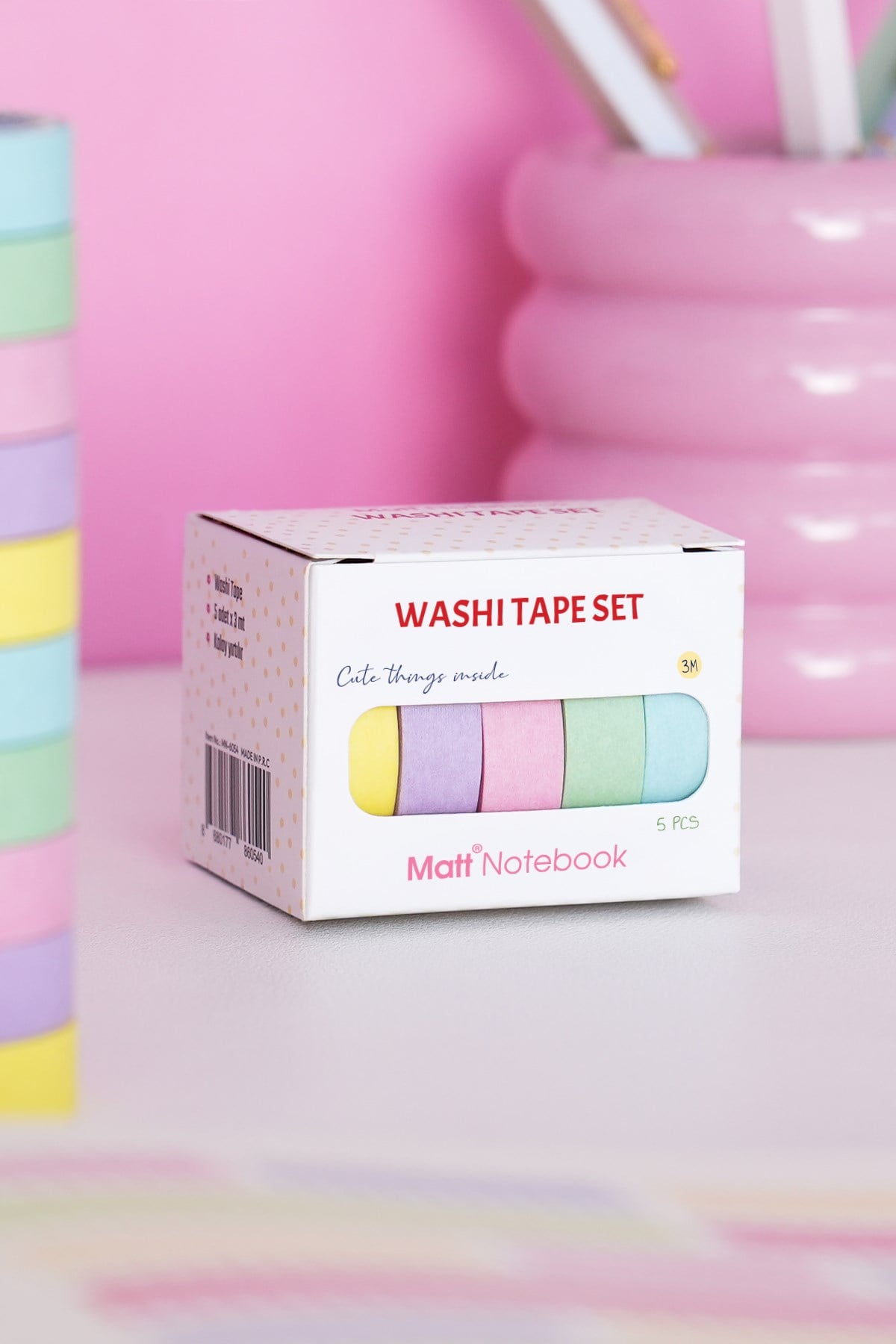 Matt Notebook 5'li Washi Tape Kağıt Bant Seti