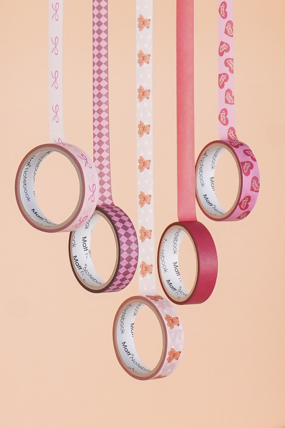 Matt Notebook 5'li Washi Tape Kağıt Bant Seti