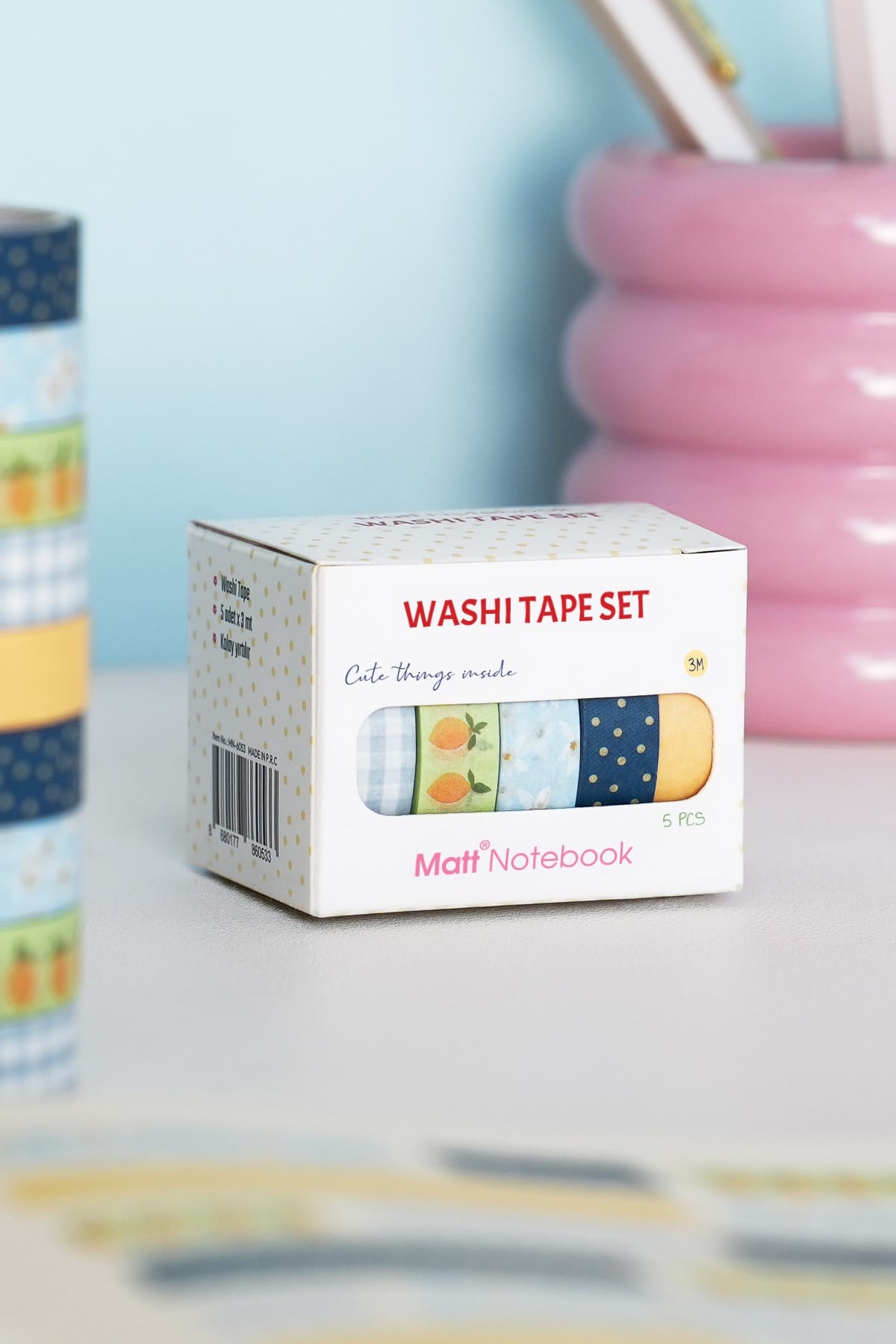 Matt Notebook 5'li Washi Tape Kağıt Bant Seti