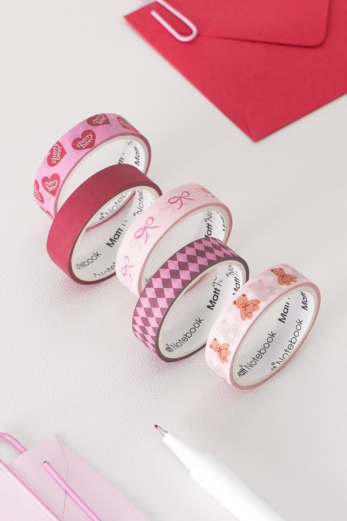 Matt Notebook 5'li Washi Tape Kağıt Bant Seti
