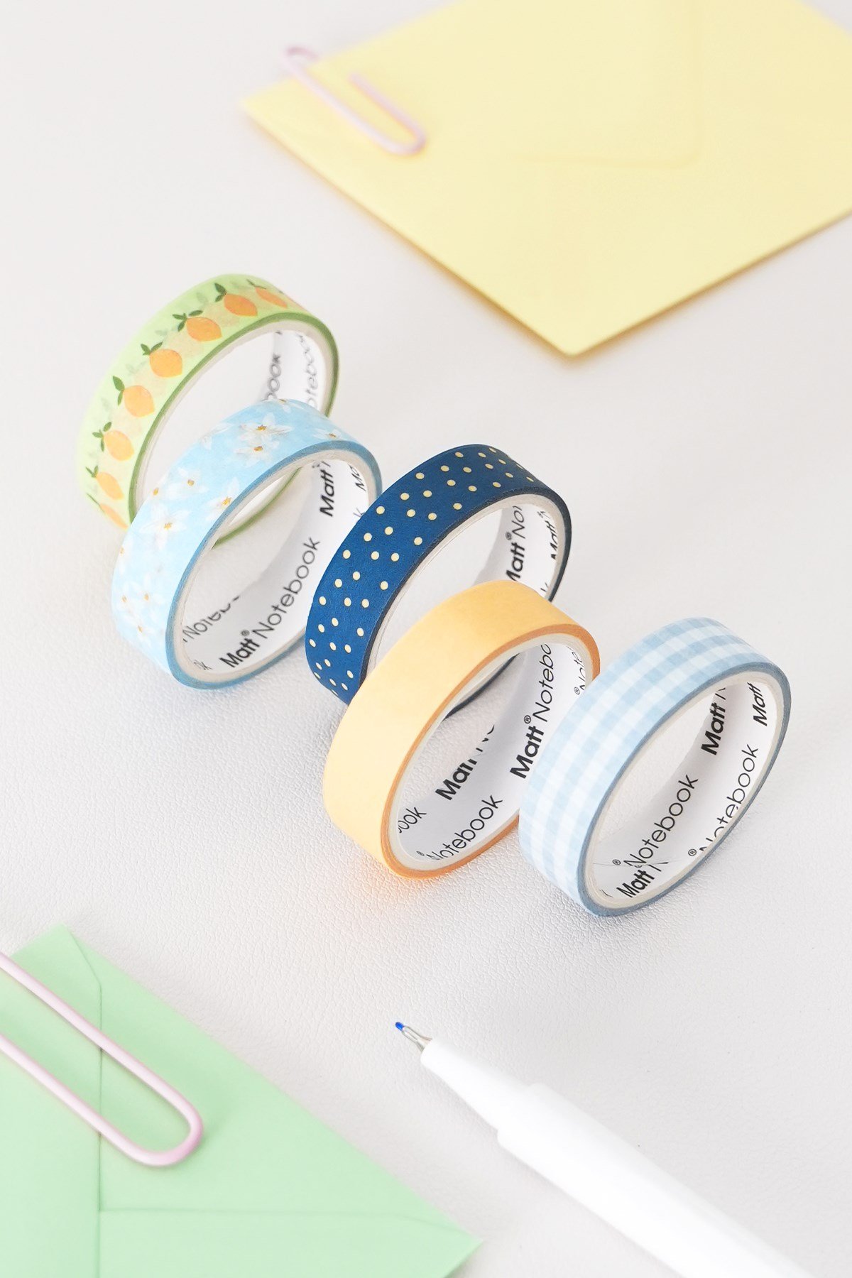Matt Notebook 5'li Washi Tape Kağıt Bant Seti