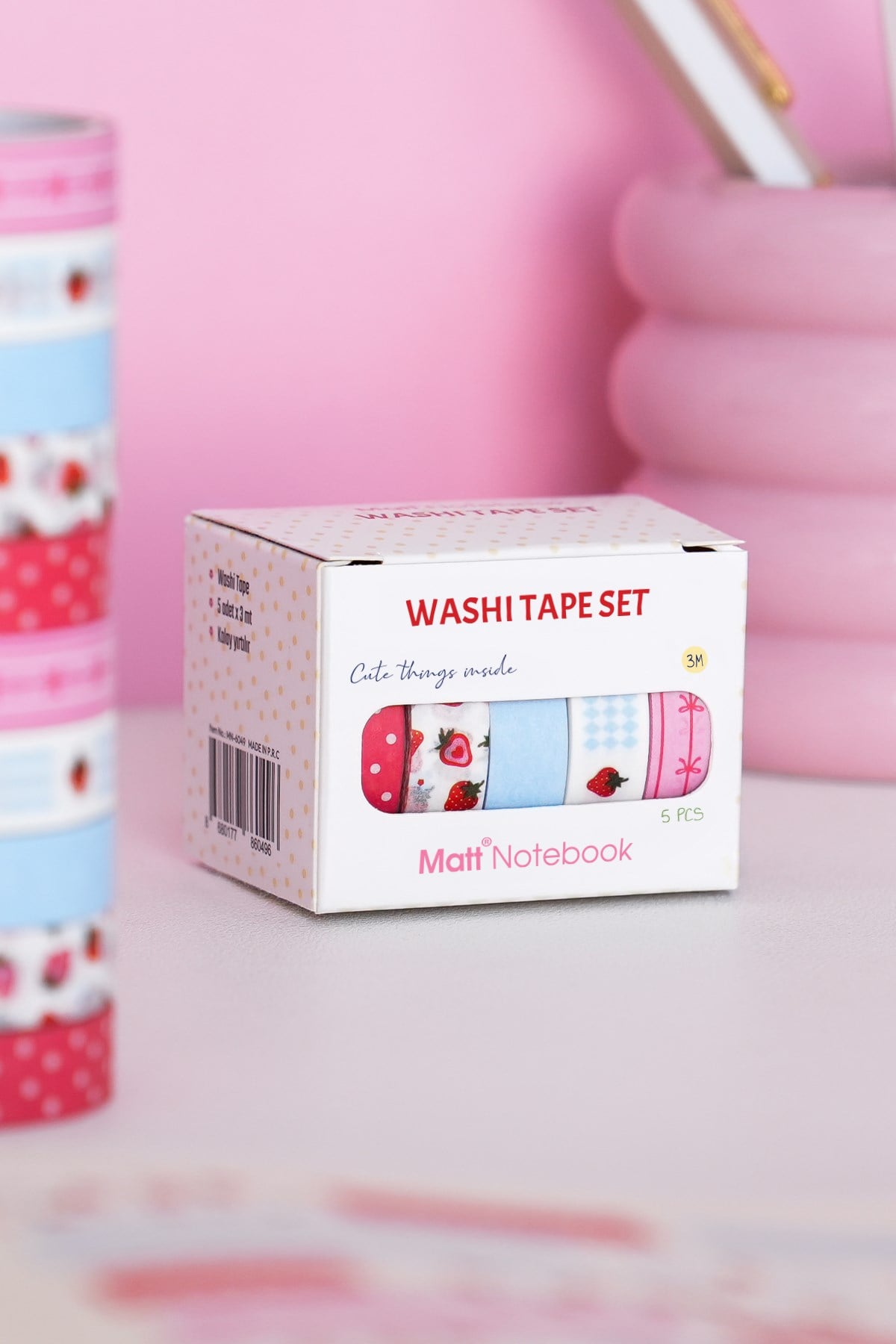 Matt Notebook 5'li Washi Tape Kağıt Bant Seti