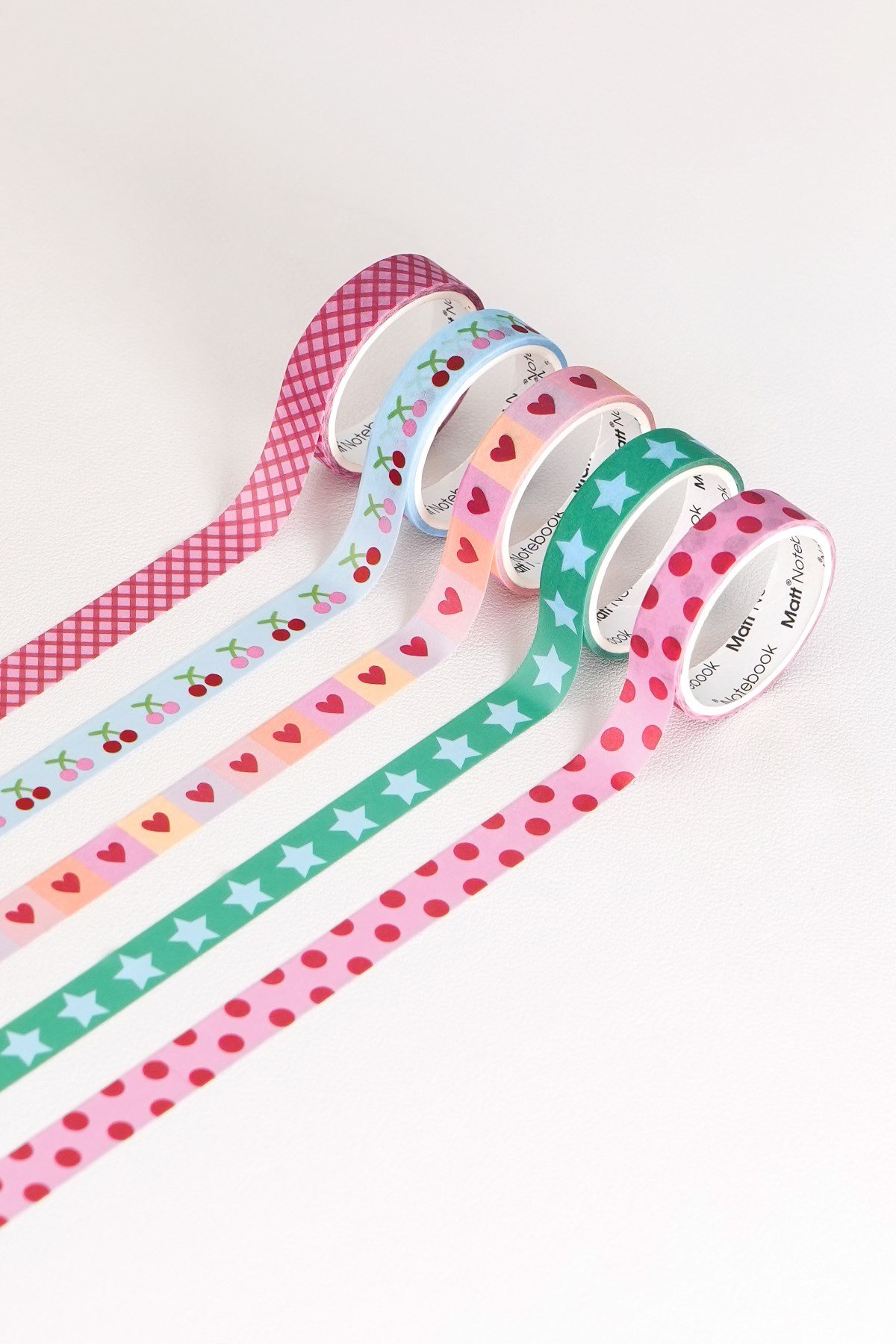 Matt Notebook 5'li Washi Tape Kağıt Bant Seti