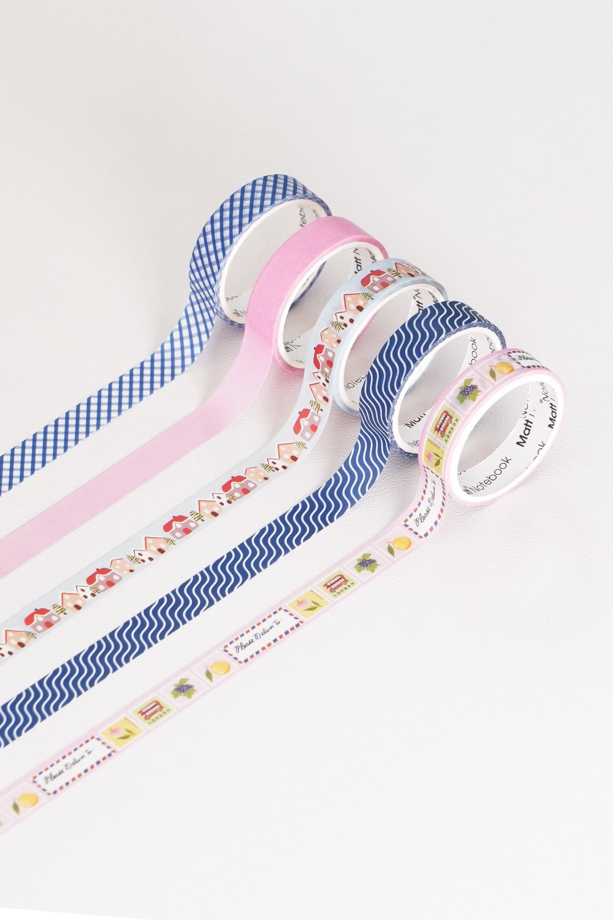 Matt Notebook 5'li Washi Tape Kağıt Bant Seti
