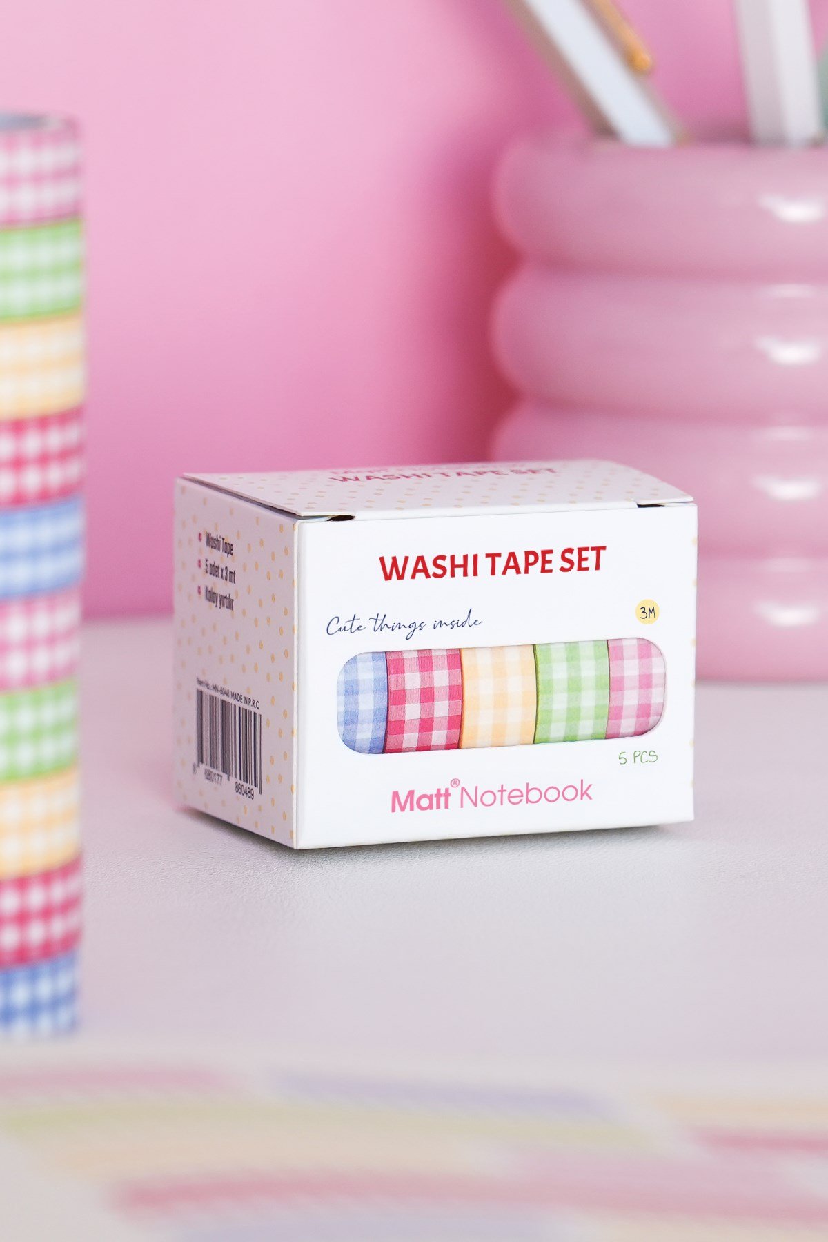 Matt Notebook 5'li Washi Tape Kağıt Bant Seti