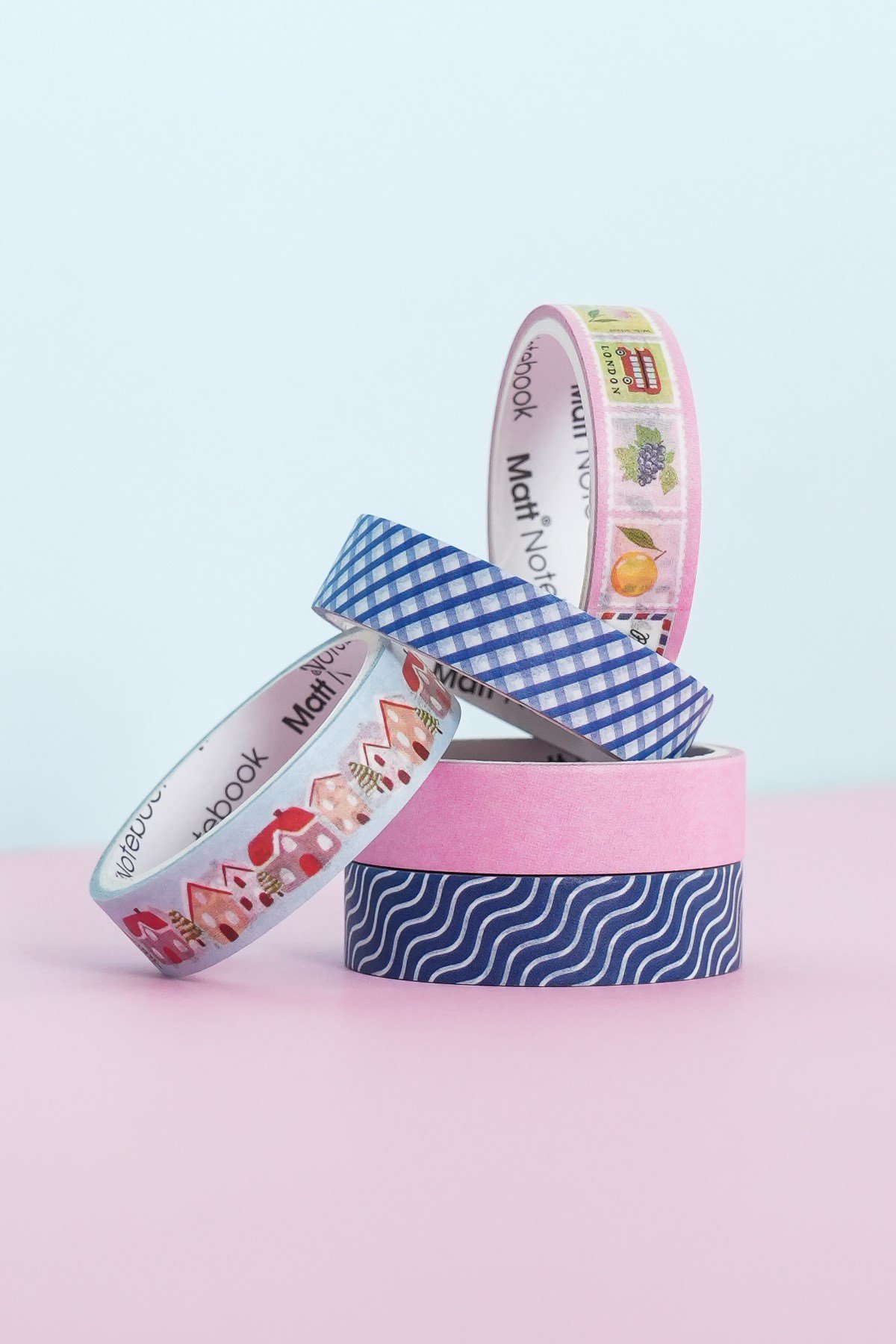 Matt Notebook 5'li Washi Tape Kağıt Bant Seti