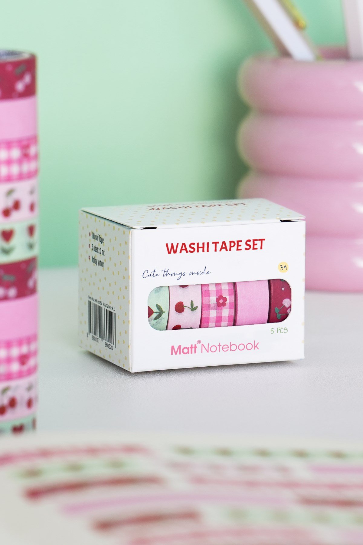 Matt Notebook 5'li Washi Tape Kağıt Bant Seti