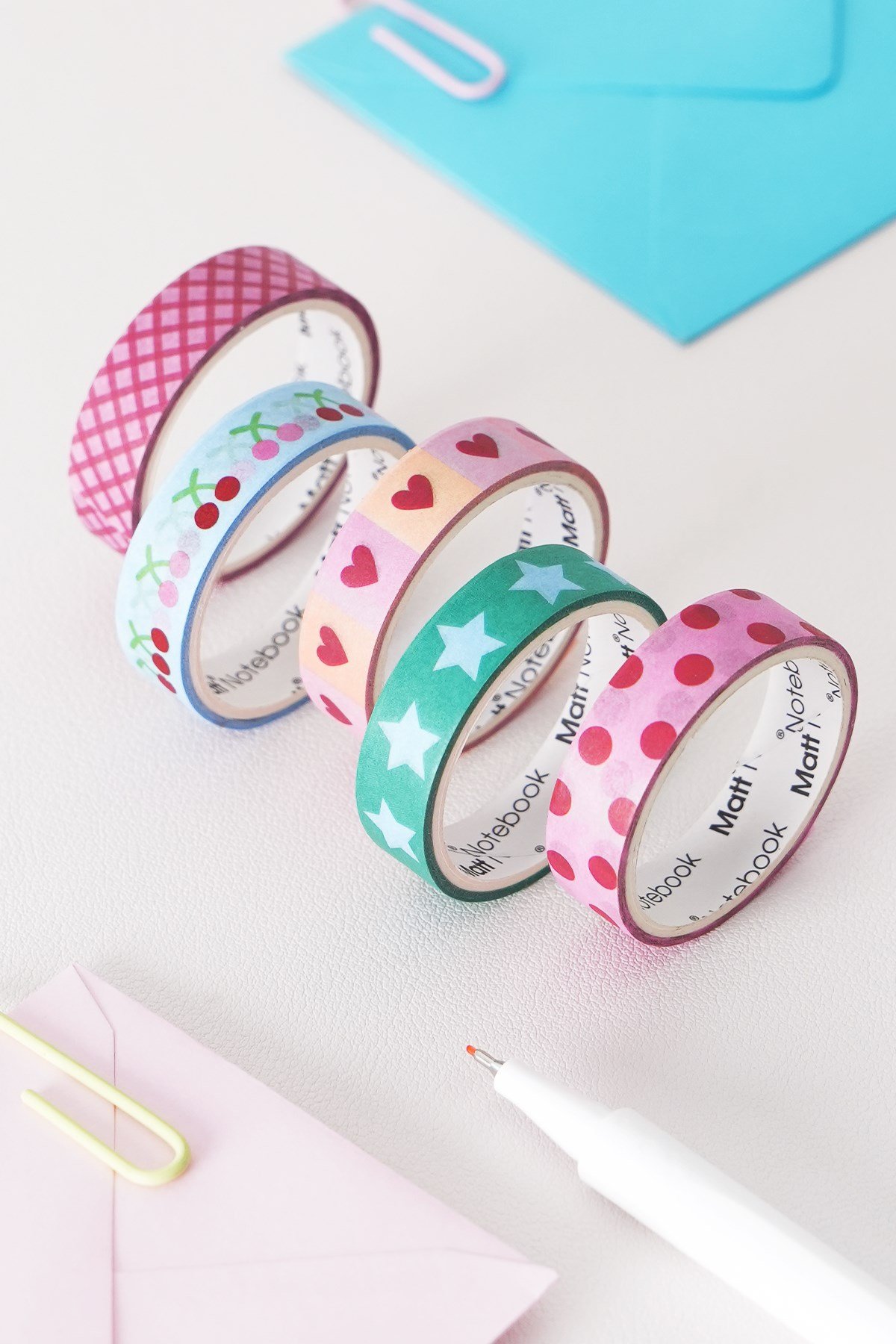 Matt Notebook 5'li Washi Tape Kağıt Bant Seti