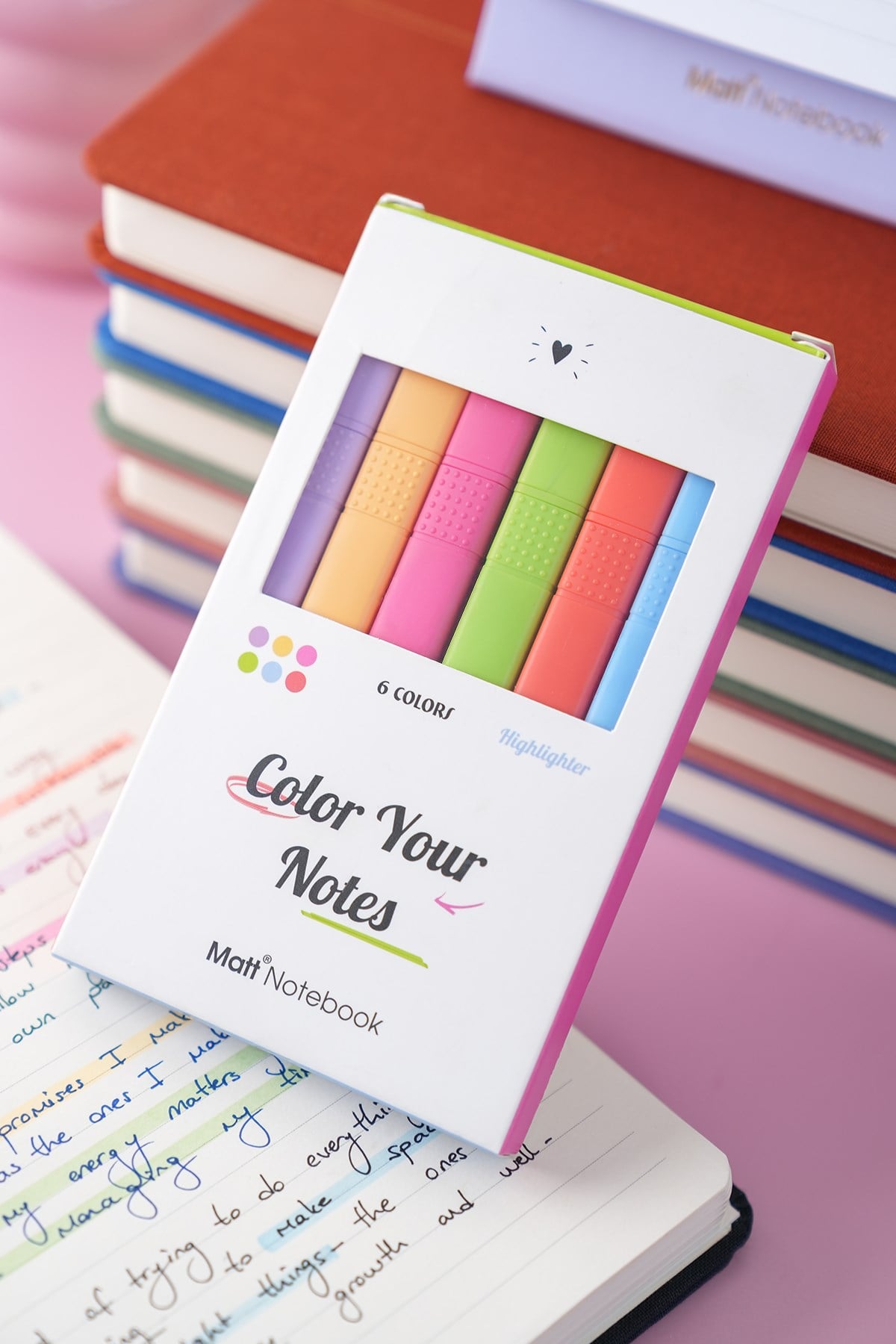 Matt Notebook 6'lı Highlighter Fosforlu Kalem Seti