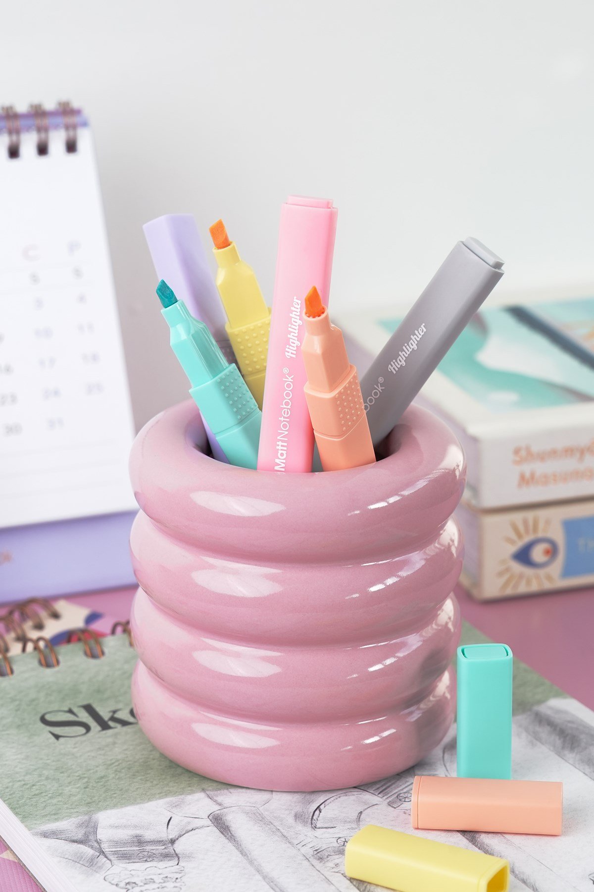 Matt Notebook 6'lı Highlighter Pastel Renk Fosforlu Kalem Seti