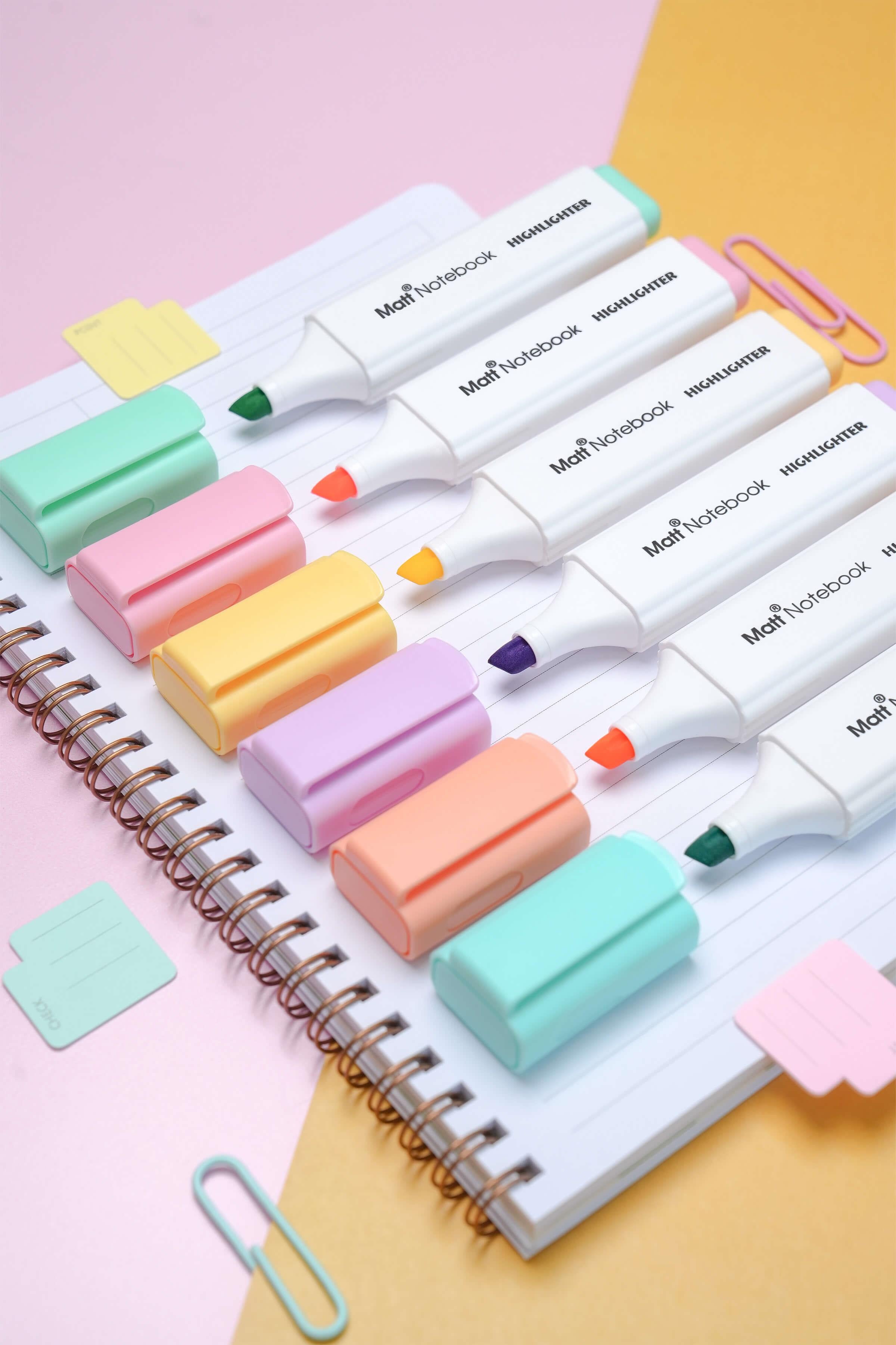 Matt Notebook 6'lı Highlighter Pastel Renk Fosforlu Kalem Seti