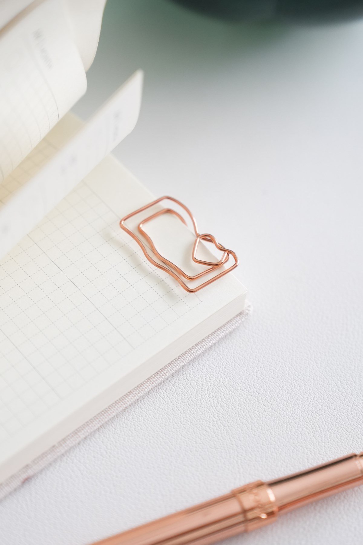Matt Notebook 6'lı Kalpli Kitap Şekilli Metal Ataş Seti - Bronz