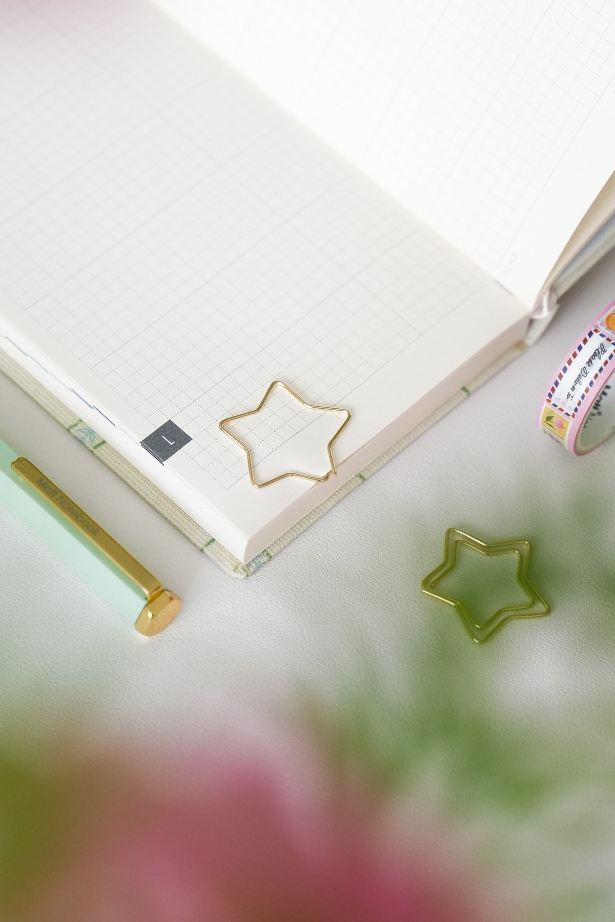 Matt Notebook 6'lı Yıldız Şekilli Metal Ataş Seti - Gold