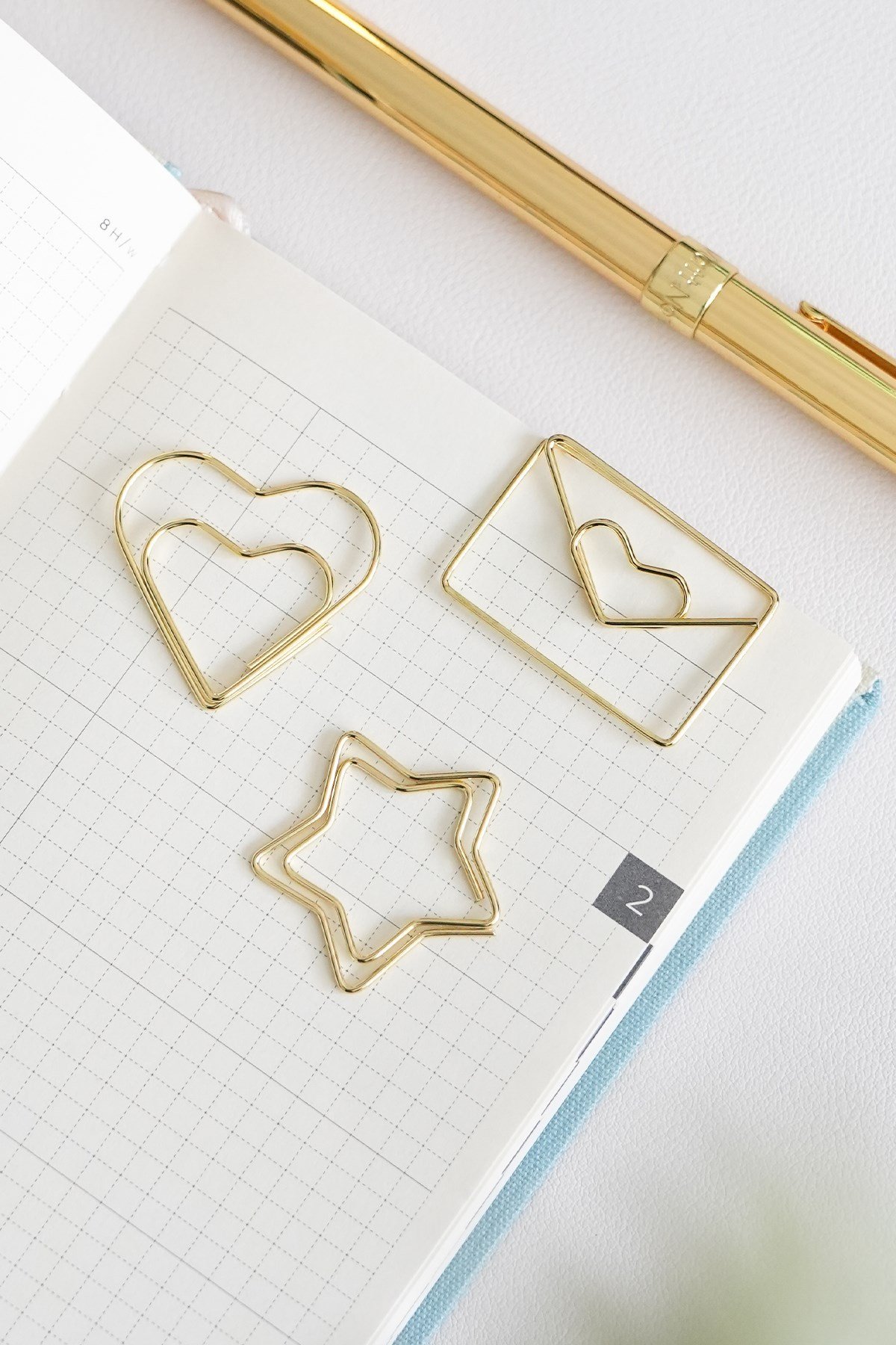 Matt Notebook 6'lı Yıldız Şekilli Metal Ataş Seti - Gold