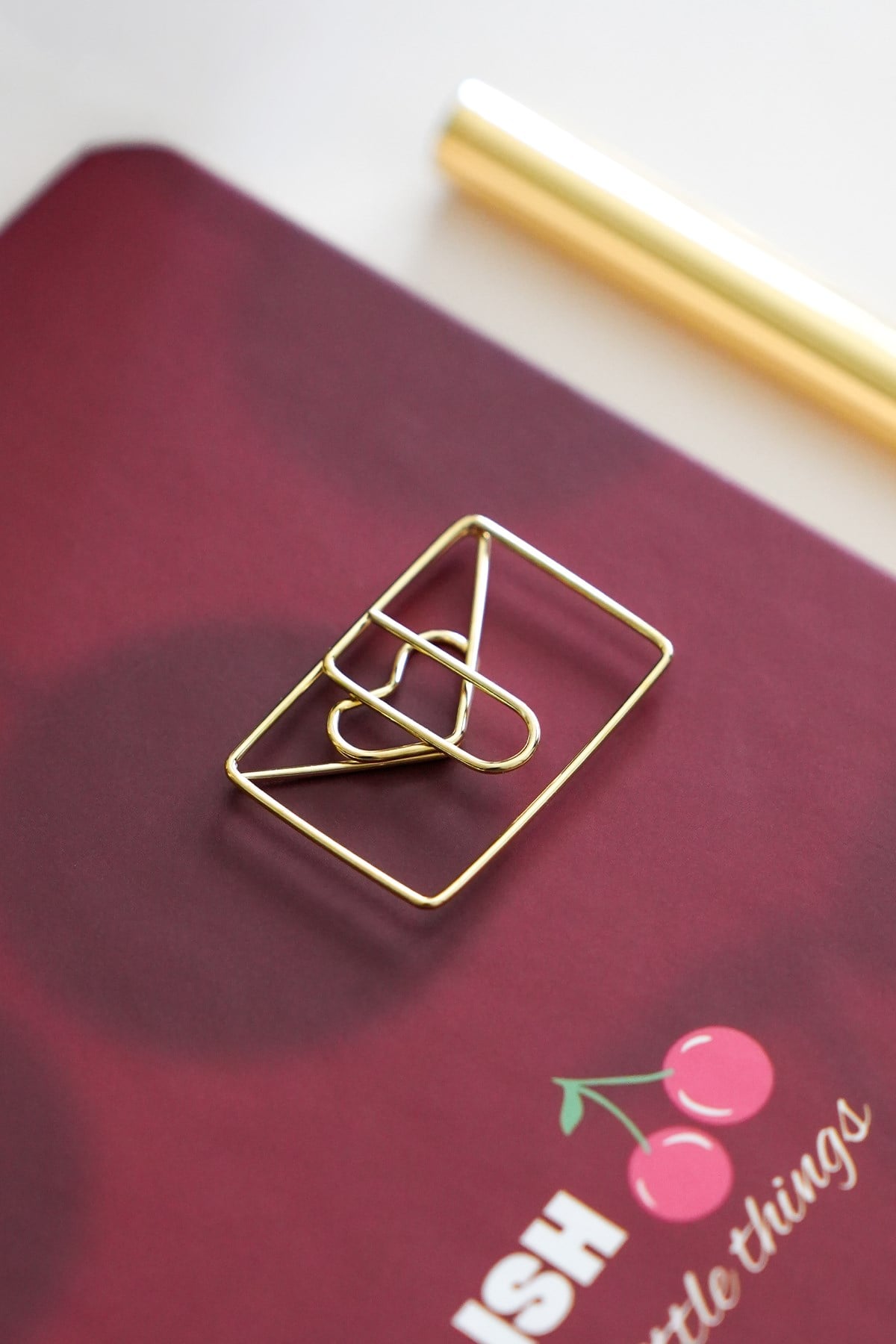Matt Notebook 6'lı Zarf Şekilli Metal Ataş Seti - Gold