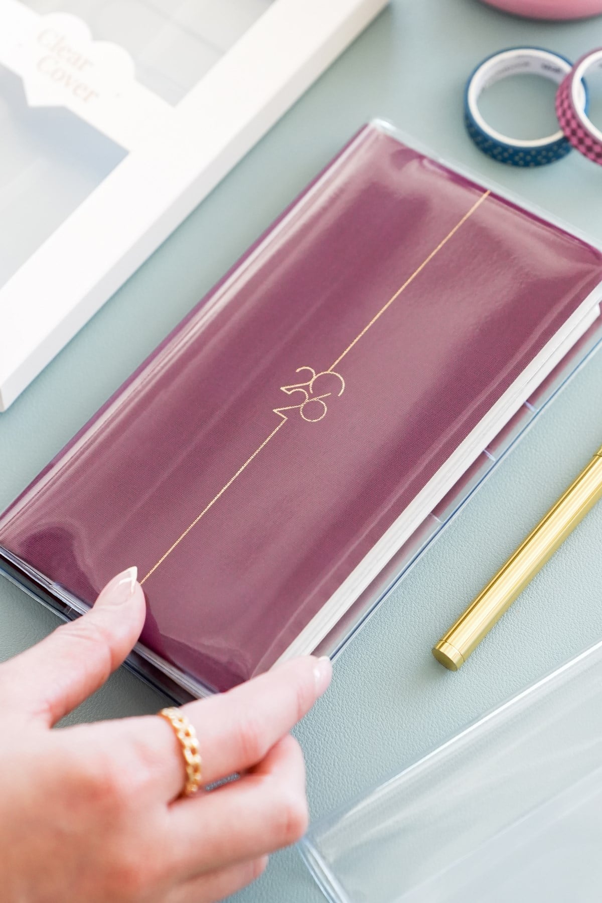 Matt Notebook 9x17 cm Ciltli Ajanda Defter Şeffaf Koruma Kılıfı