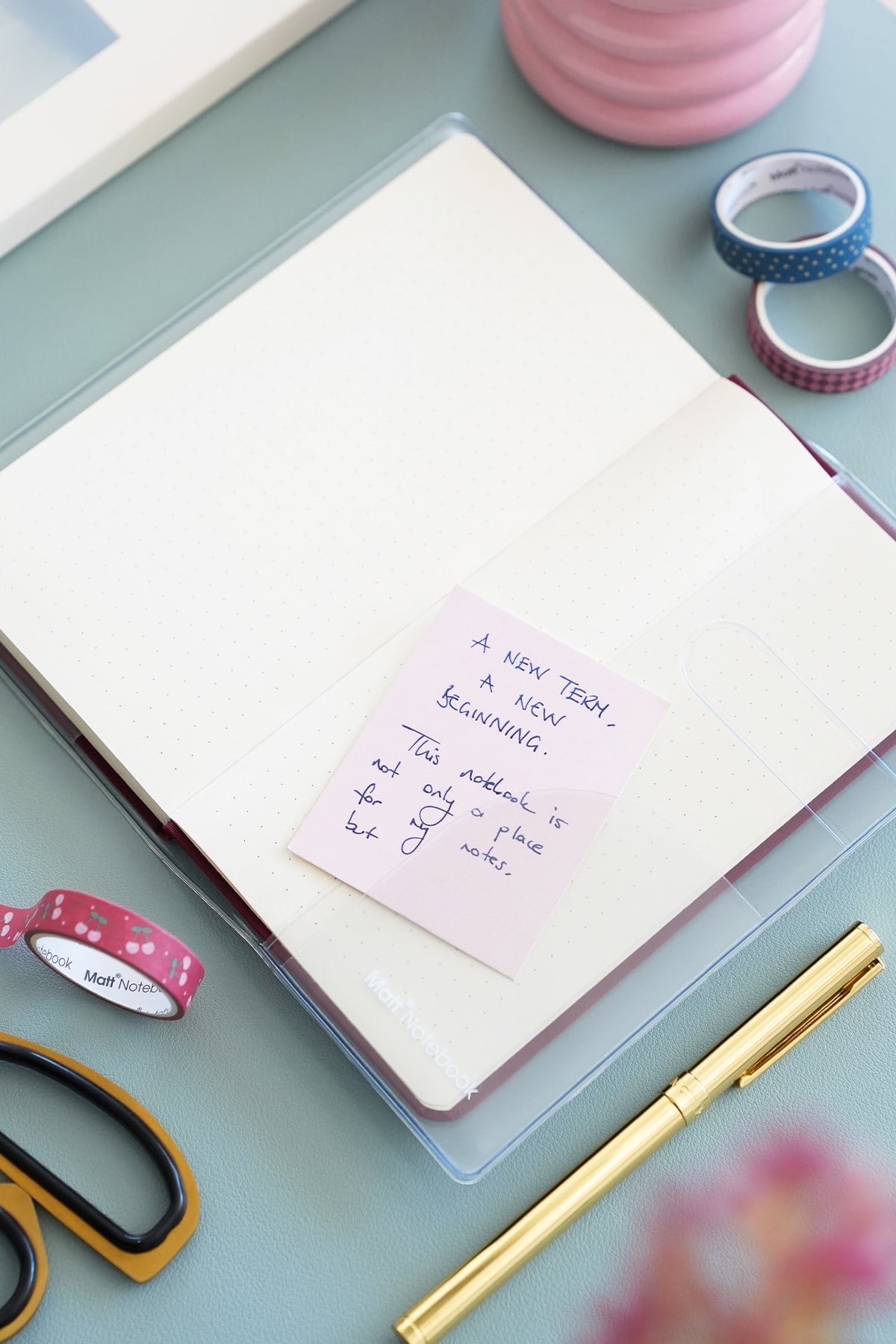 Matt Notebook 9x17 cm Ciltli Ajanda Defter Şeffaf Koruma Kılıfı
