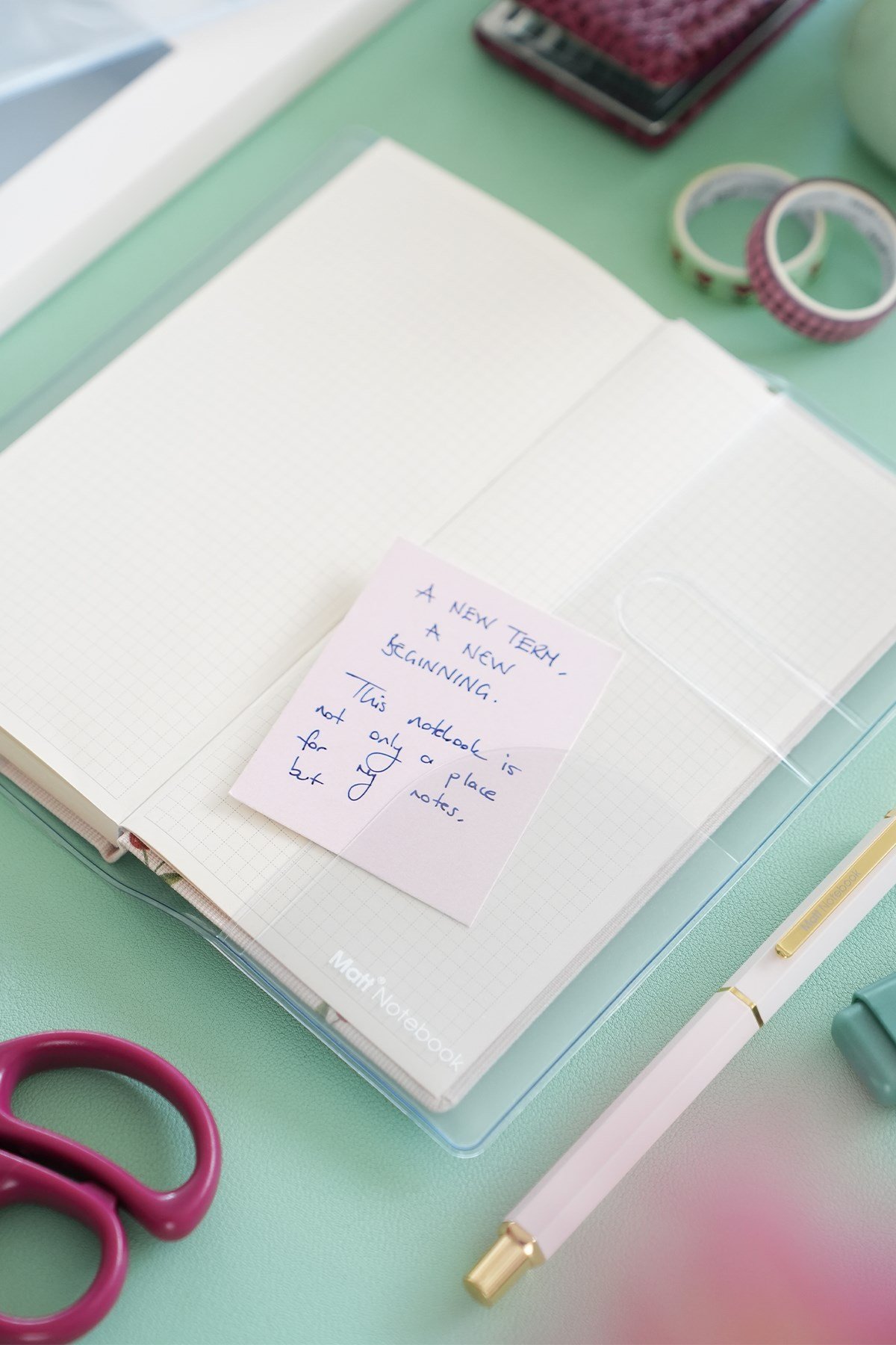 Matt Notebook 9x18 cm Ciltli Ajanda Defter Şeffaf Koruma Kılıfı