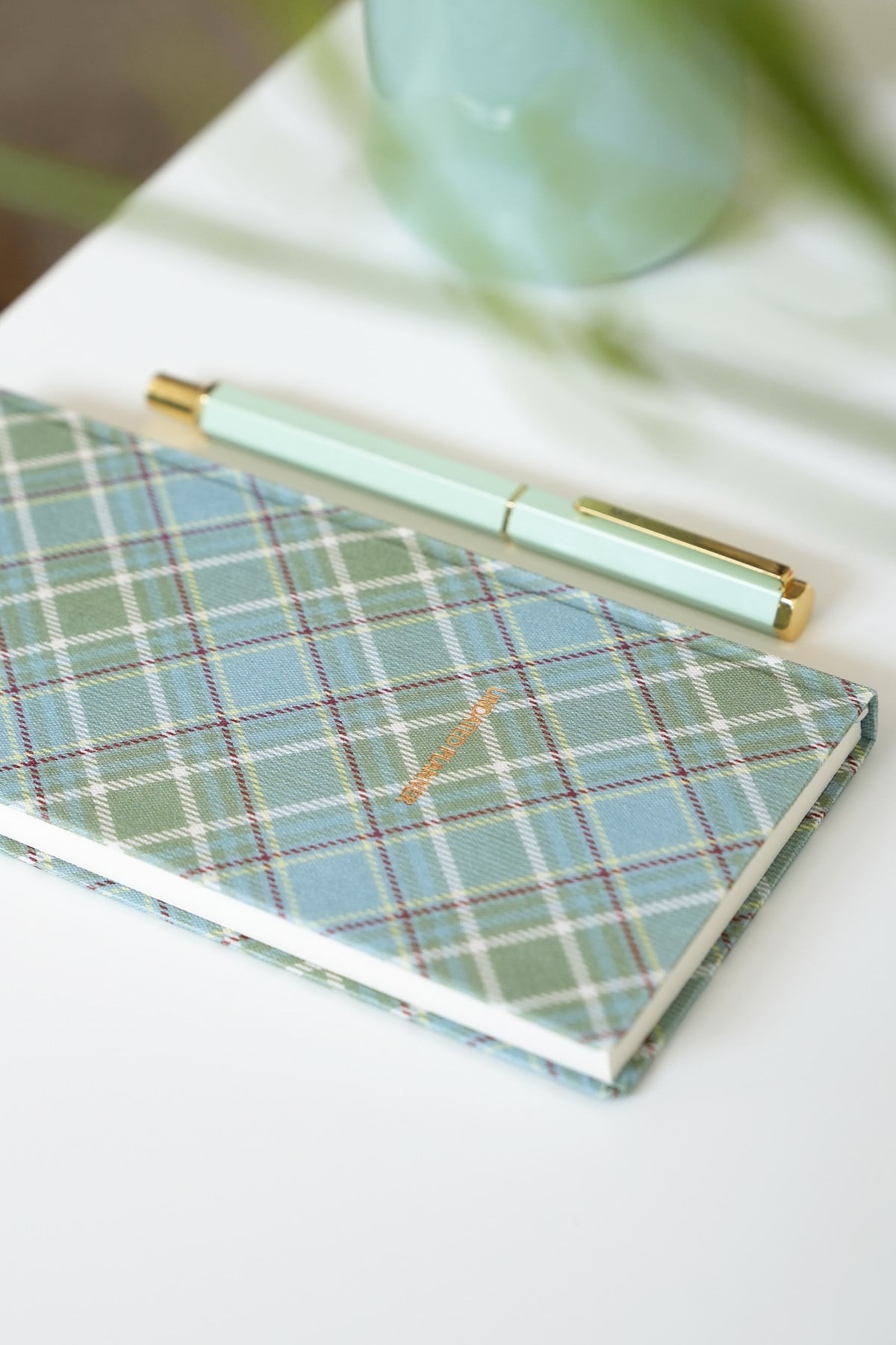 Matt Notebook 9x18 cm Keten Süresiz Haftalık Planlayıcı Kareli Cep Ajandası Ekose