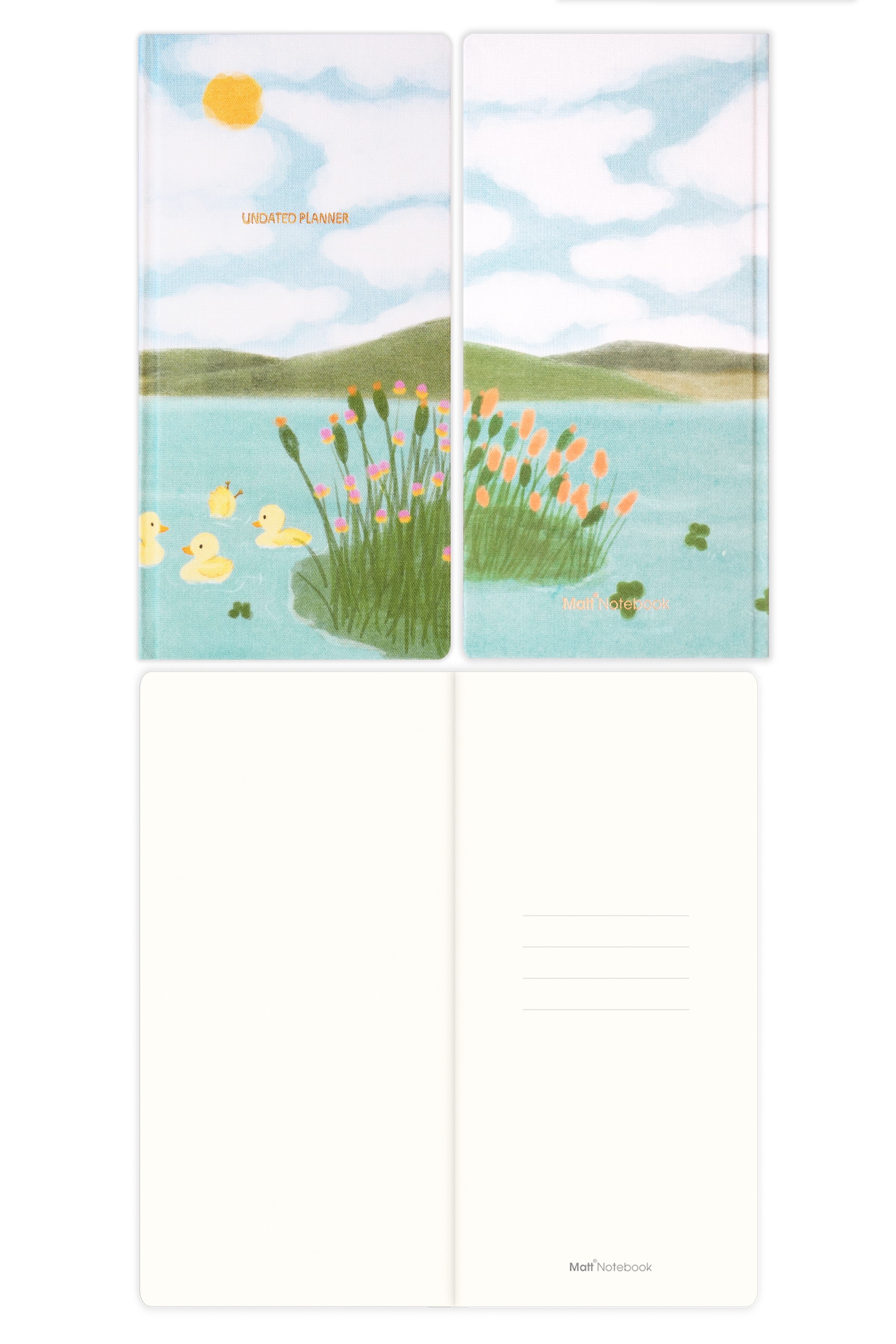 Matt Notebook 9x18 cm Keten Süresiz Haftalık Planlayıcı Kareli Cep Ajandası Manzara