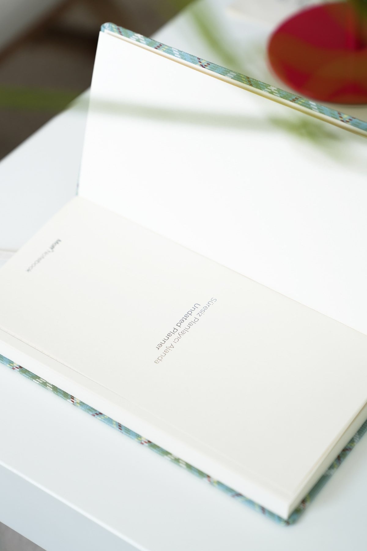 Matt Notebook 9x18 cm Keten Süresiz Haftalık Planlayıcı Kareli Cep Ajandası Ekose