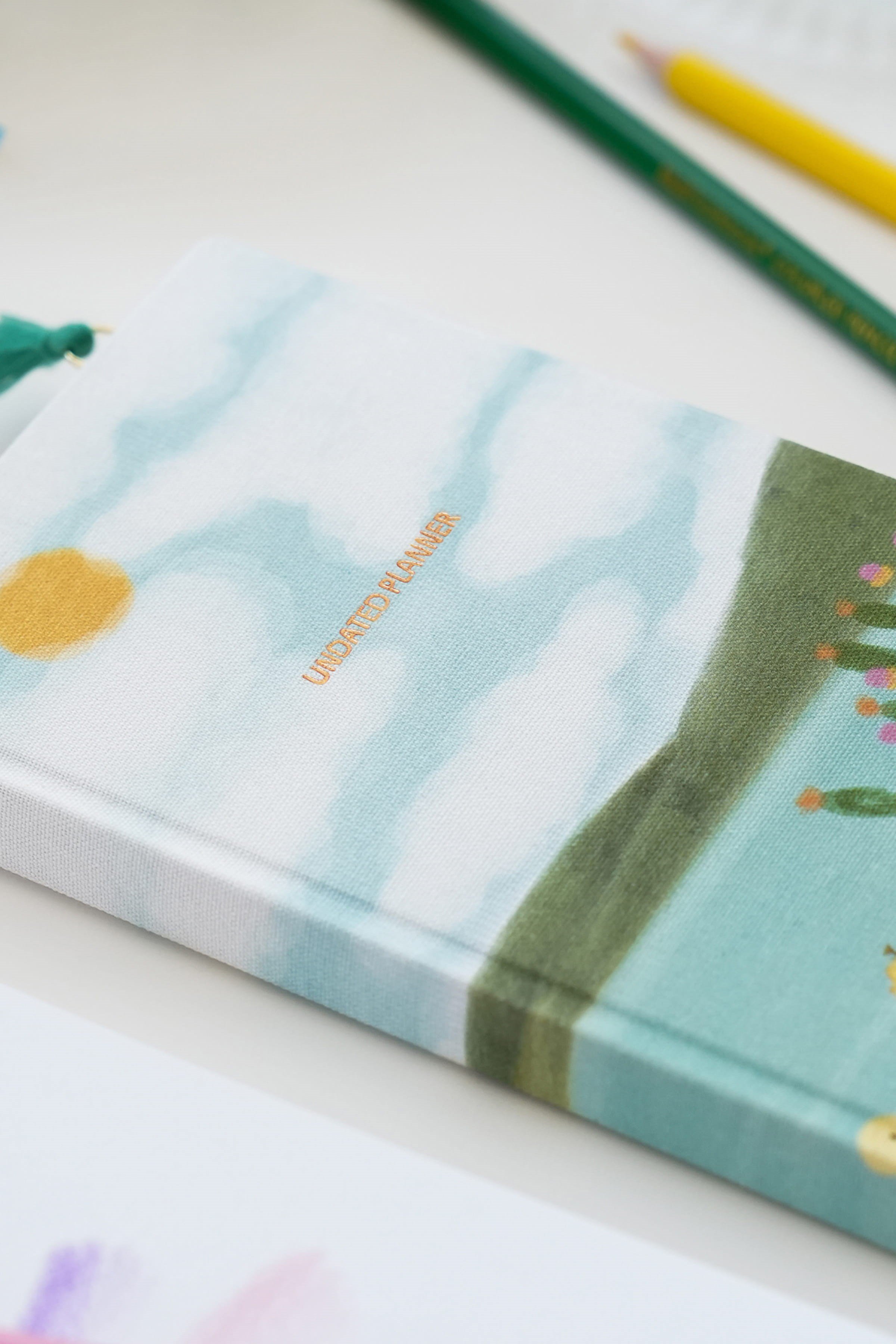 Matt Notebook 9x18 cm Keten Süresiz Haftalık Planlayıcı Kareli Cep Ajandası Manzara