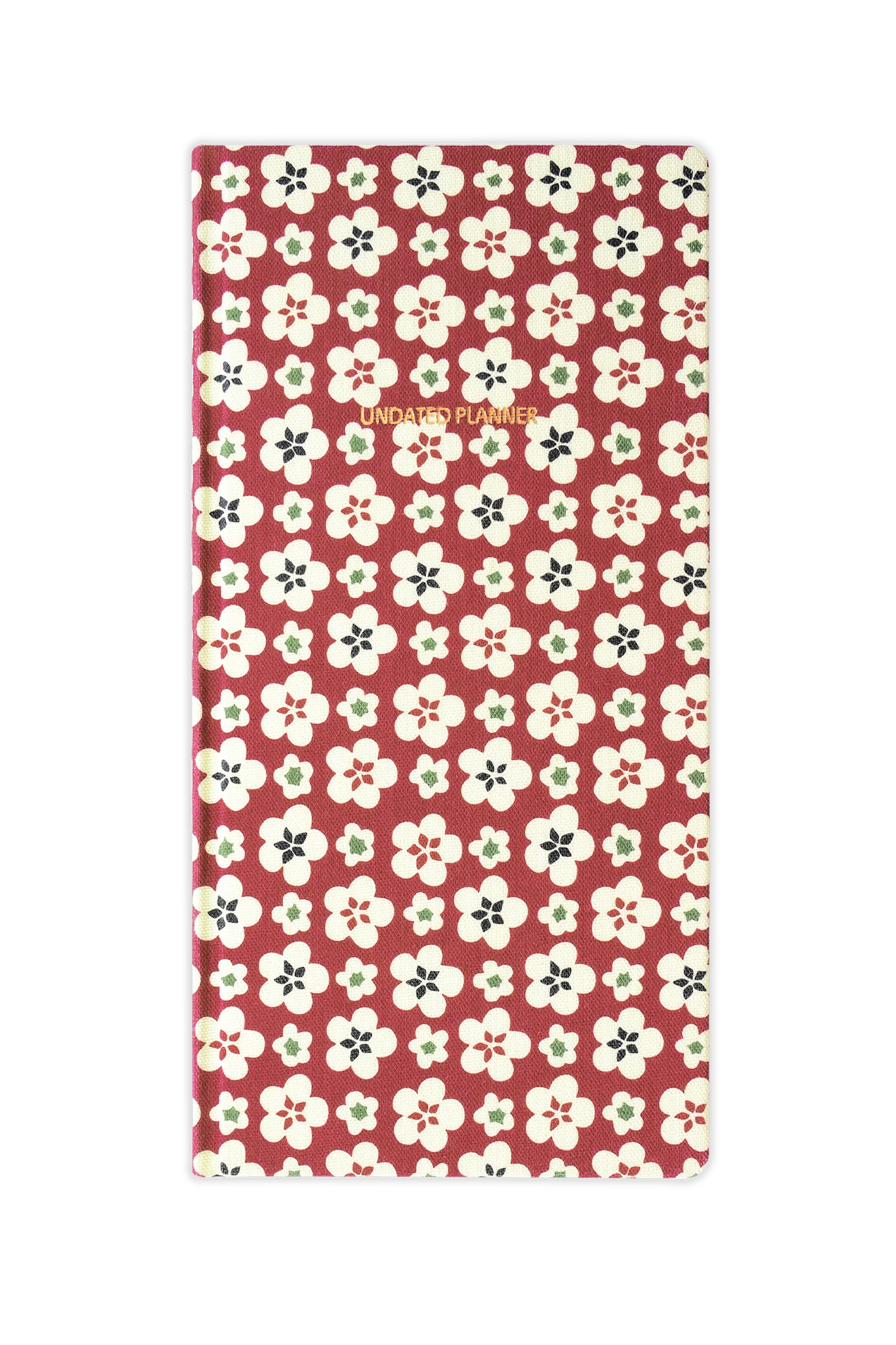 Matt Notebook 9x18 cm Keten Süresiz Haftalık Planlayıcı Kareli Cep Ajandası Çiçekler