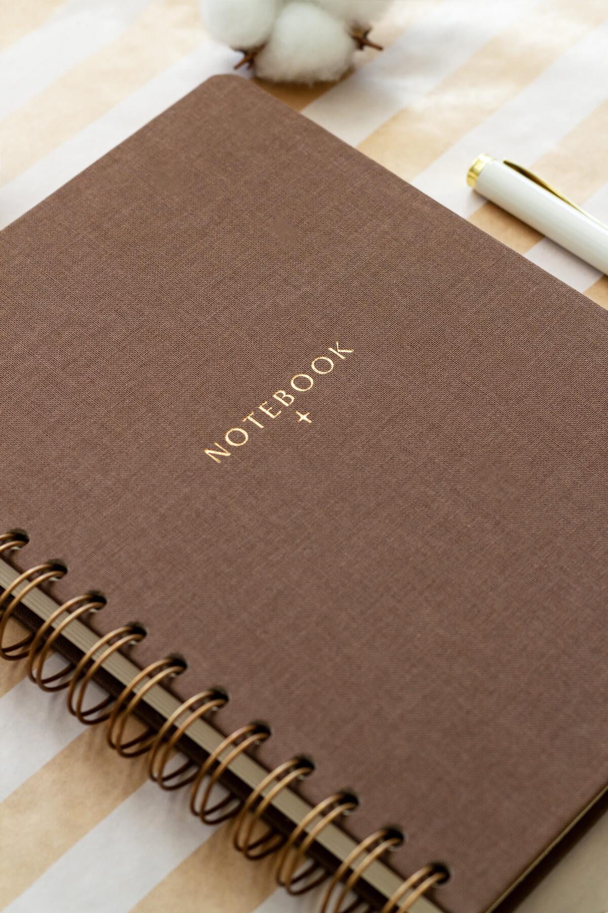 Matt Notebook A5 15x21 cm Spiralli Keten Not Defteri Kahverengi