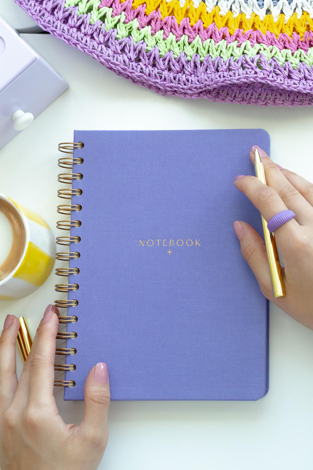 Matt Notebook A5 15x21 cm Spiralli Keten Not Defteri Lila