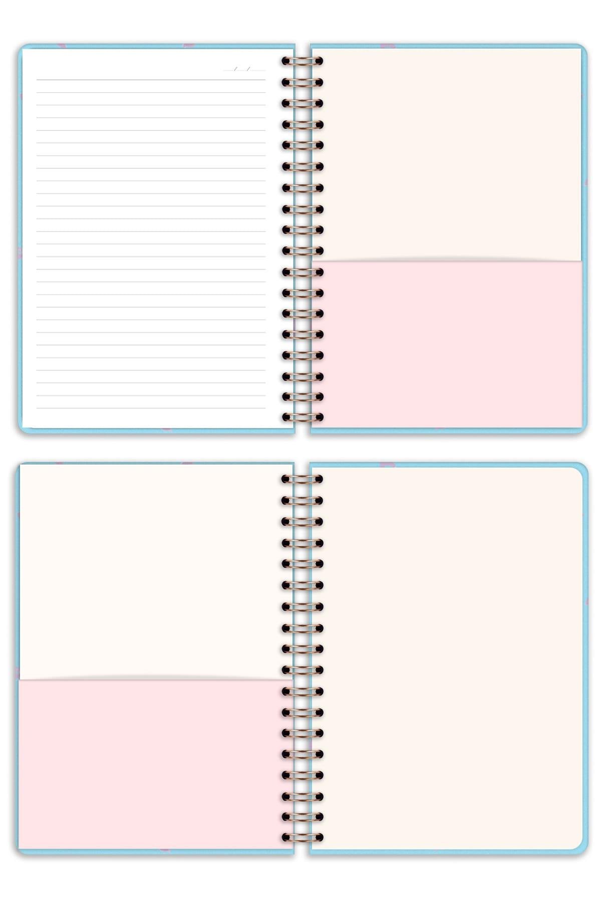 Matt Notebook A5 15x21 cm Spiralli Lastikli Çizgili Tarihsiz Not Defteri XOXO