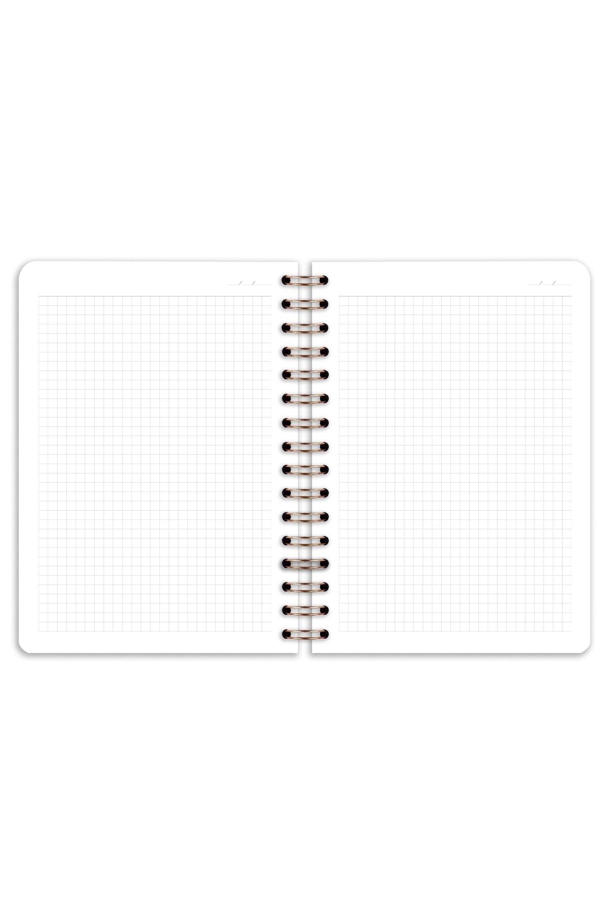 Matt Notebook A5 15x21 cm Spiralli Lastikli Kareli Tarihsiz Not Defteri Papatyalar
