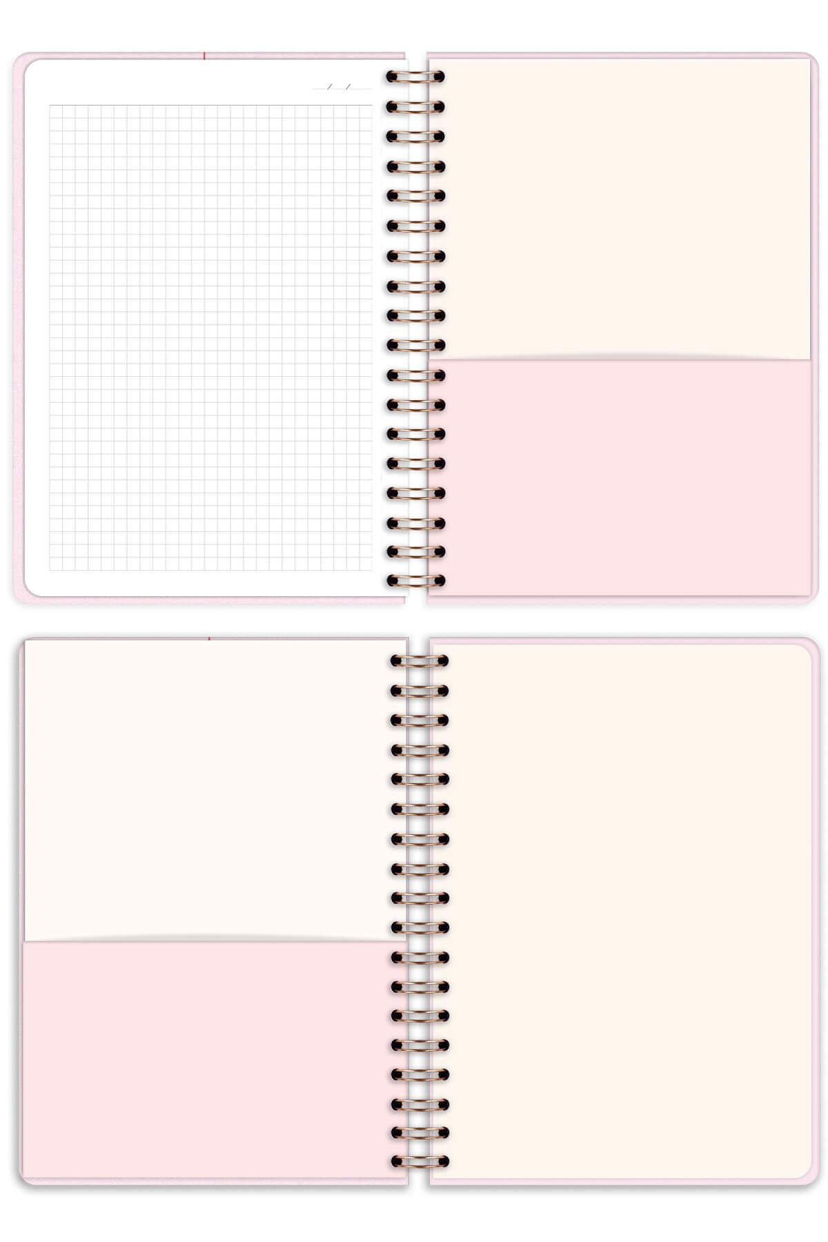 Matt Notebook A5 15x21 cm Spiralli Lastikli Kareli Tarihsiz Not Defteri Fiyonk