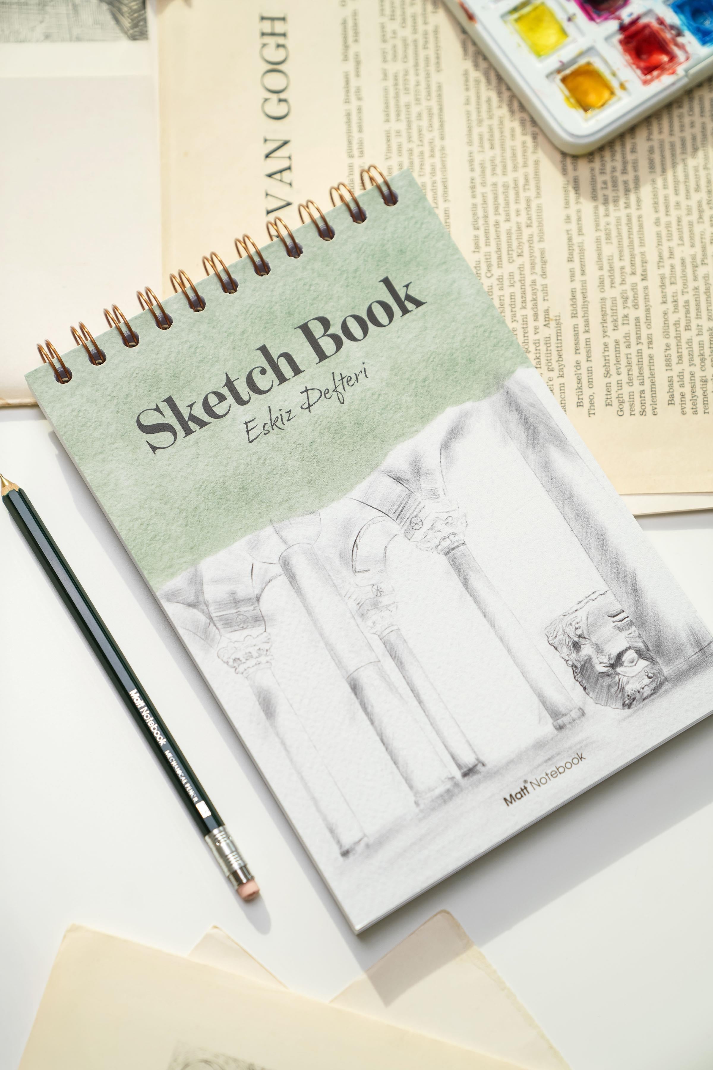 Matt Notebook A5 Eskiz Defteri Sketch Book 50 Yaprak 150 gr Kalın Kağıt