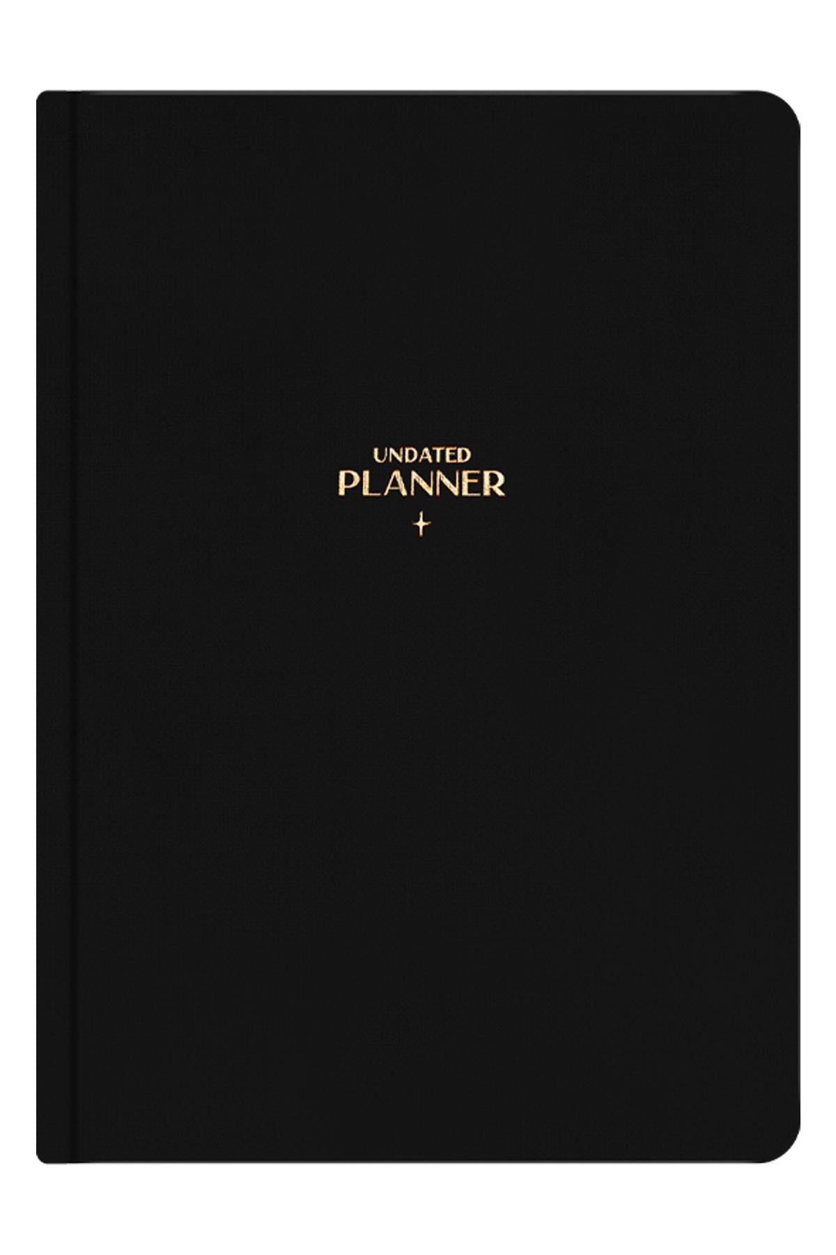 Matt Notebook A5 Keten Süresiz Planlayıcı Ajanda Siyah