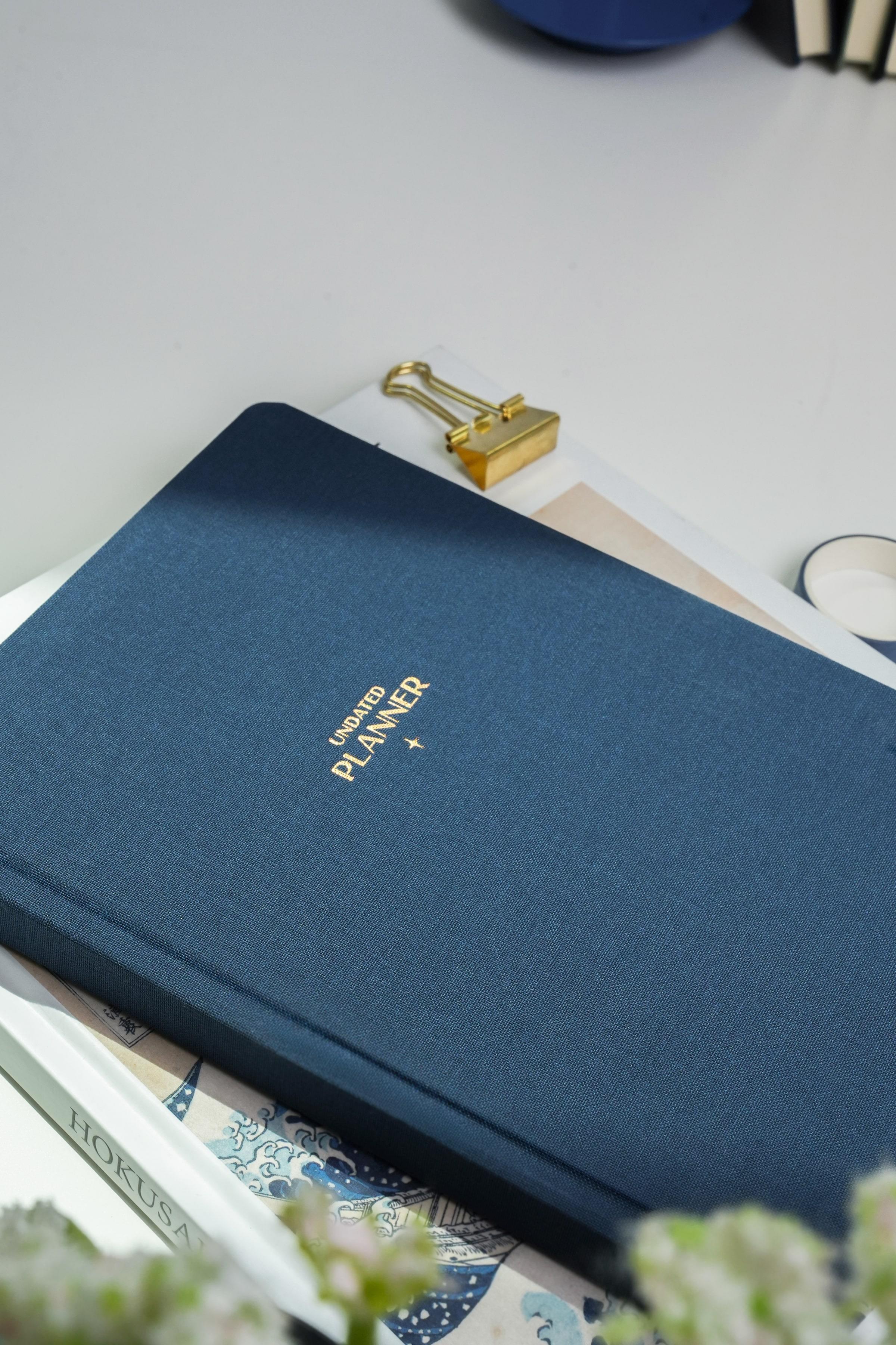 Matt Notebook A5 Keten Süresiz Planlayıcı Ajanda Lacivert