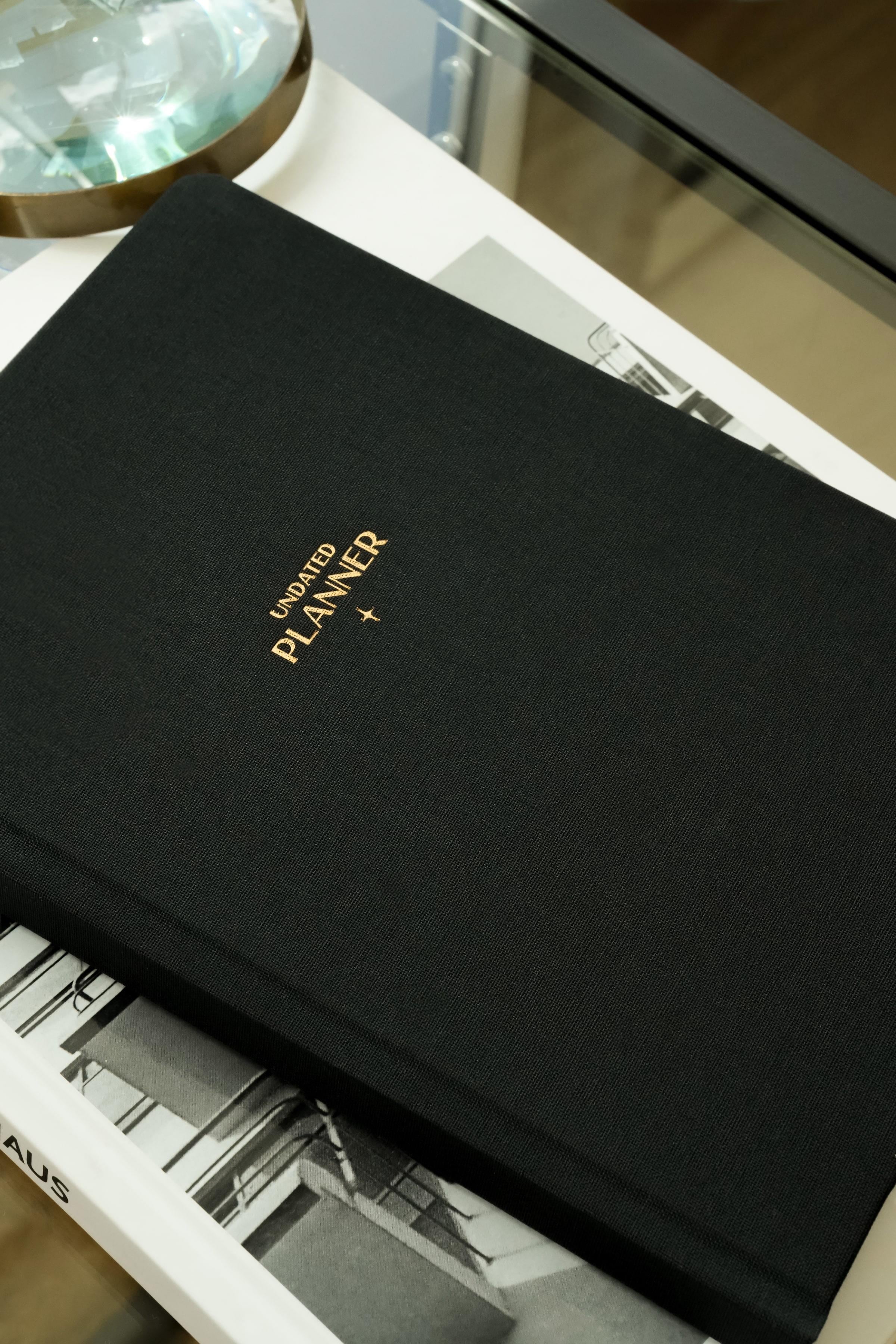 Matt Notebook A5 Keten Süresiz Planlayıcı Ajanda Siyah