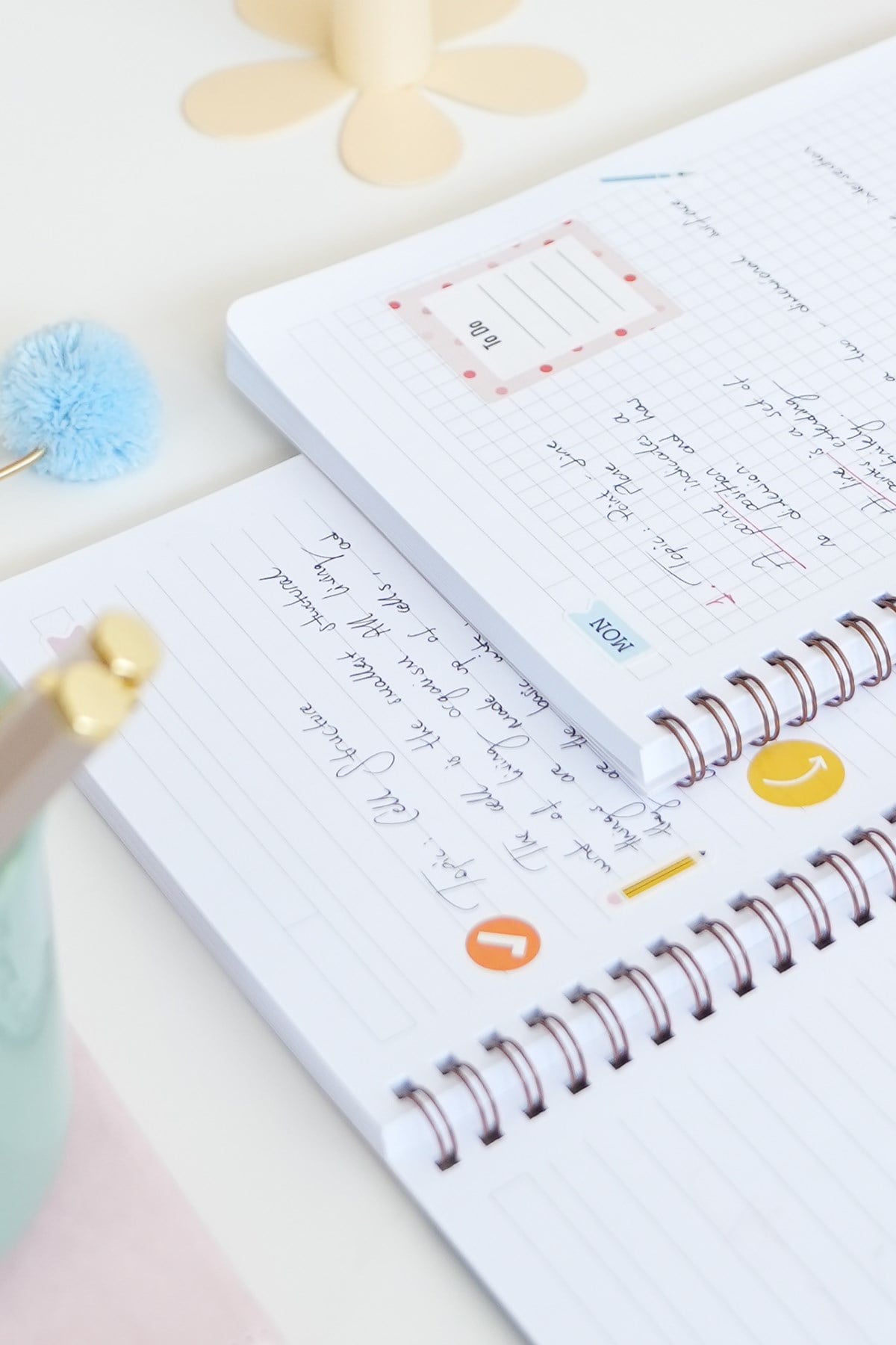 Matt Notebook A5 Spiralli Okul Defteri 80 yaprak 2'li Set – Çizgili & Kareli