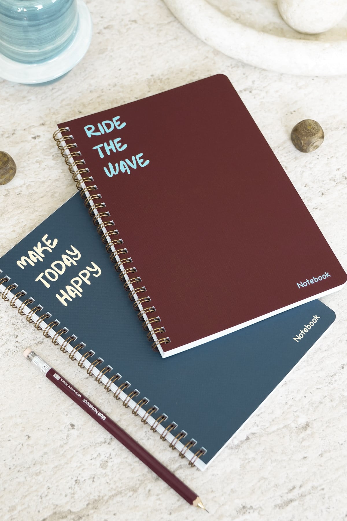 Matt Notebook A5 Spiralli Okul Defteri 80 yaprak 2'li Set – Çizgili & Kareli