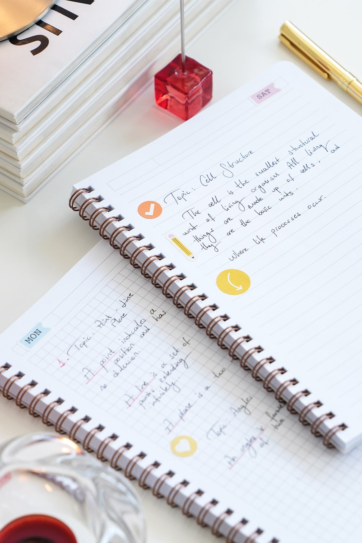 Matt Notebook A5 Spiralli Okul Defteri 80 yaprak 2'li Set – Çizgili & Kareli