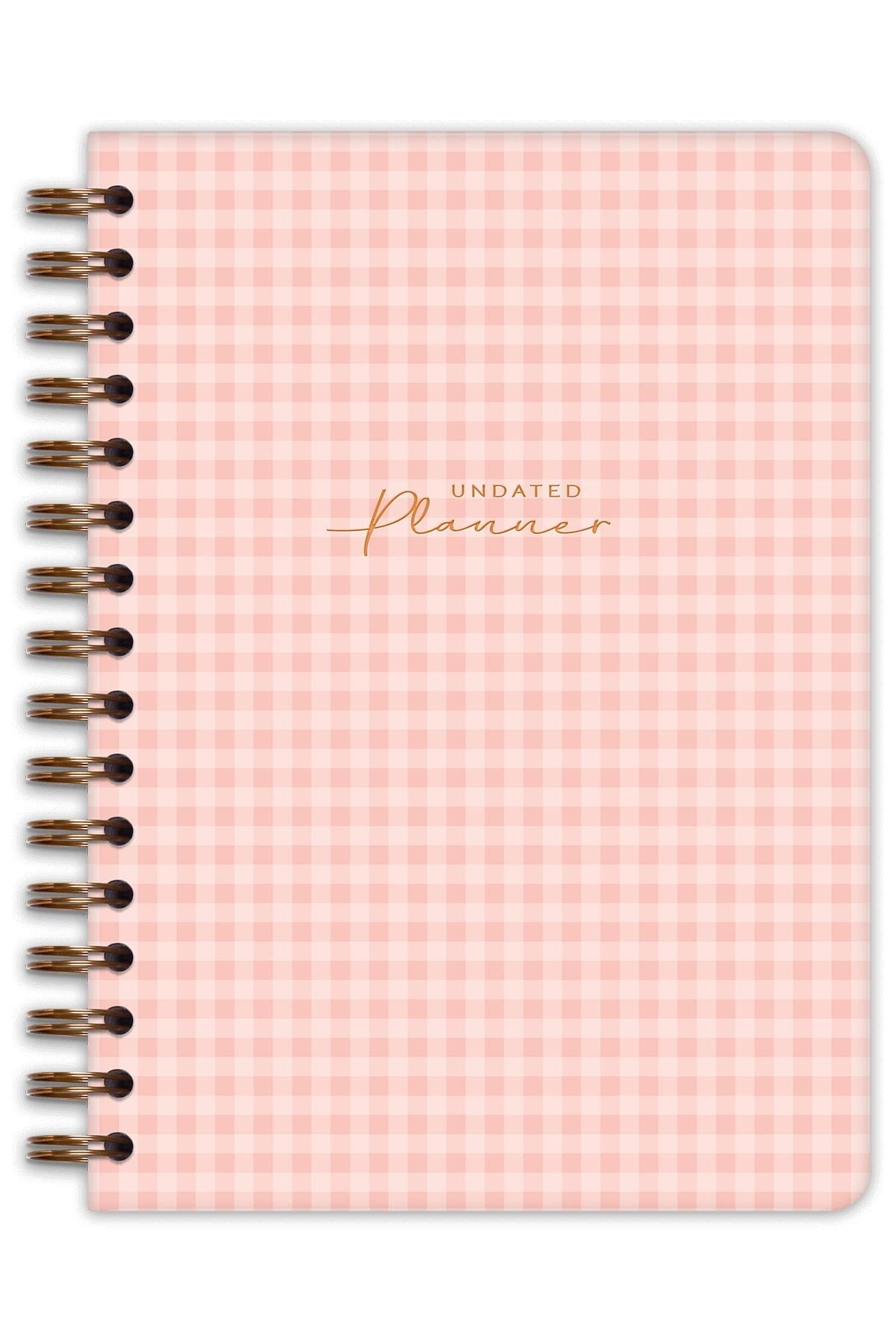 Matt Notebook A5 Spiralli Süresiz Planlayıcı Ajanda Motivasyon Sayfalı Pötikare
