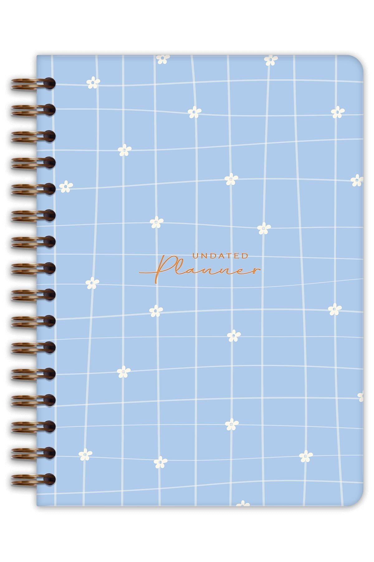 Matt Notebook A5 Spiralli Süresiz Planlayıcı Ajanda Motivasyon Sayfalı Mavi Papatya