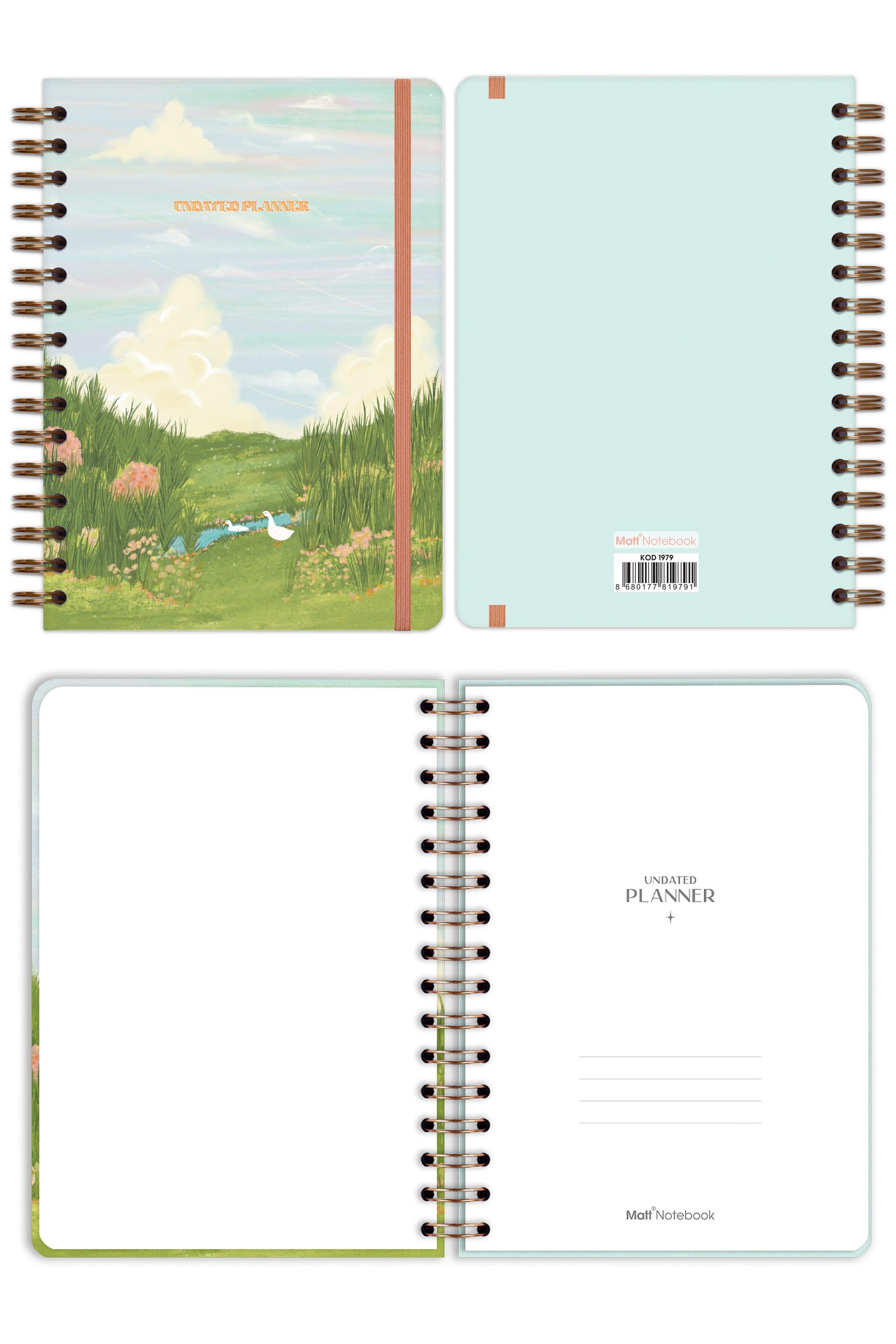 Matt Notebook A5 Spiralli Süresiz Planlayıcı Ajanda Manzara