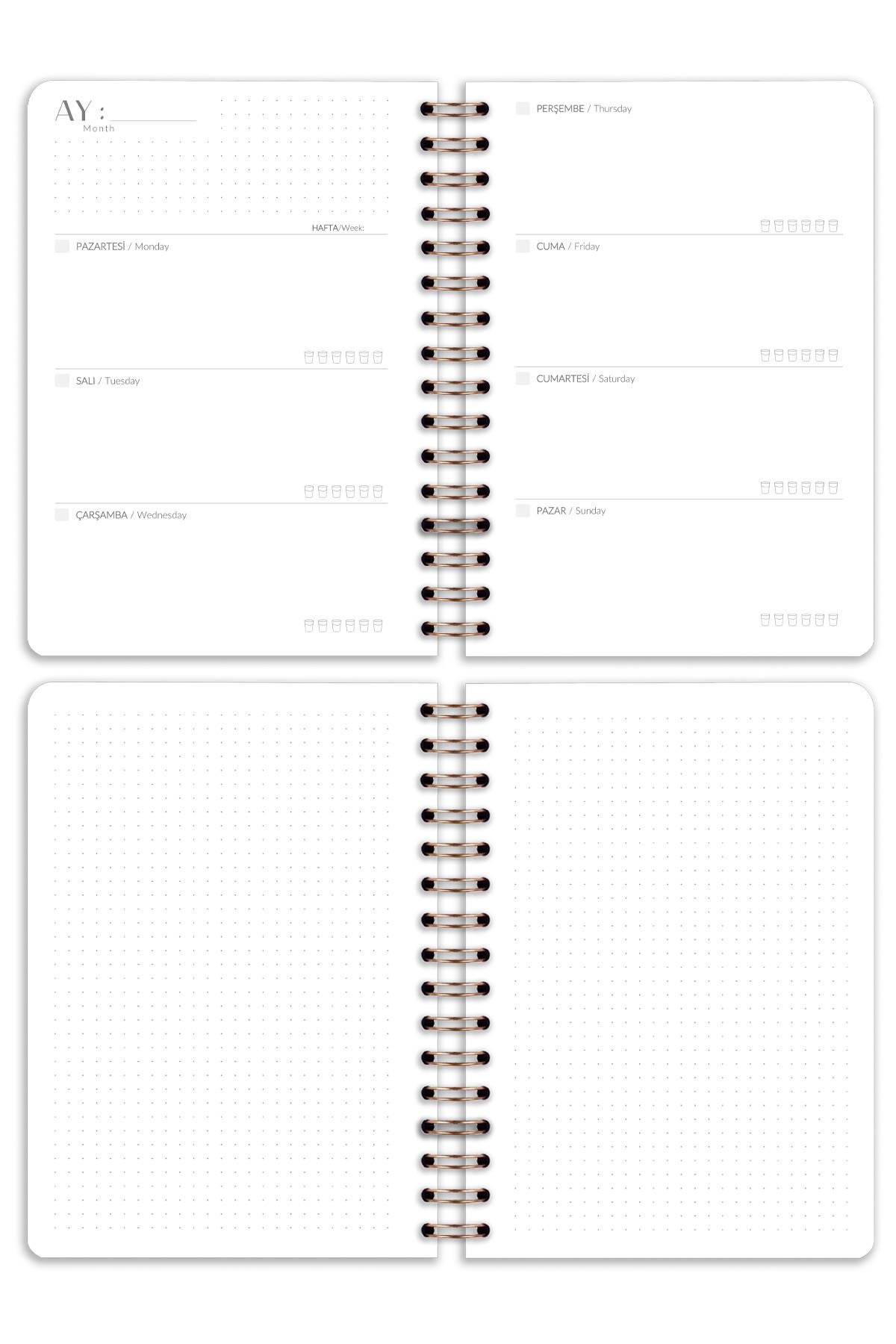Matt Notebook A5 Spiralli Süresiz Planlayıcı Ajanda Manzara