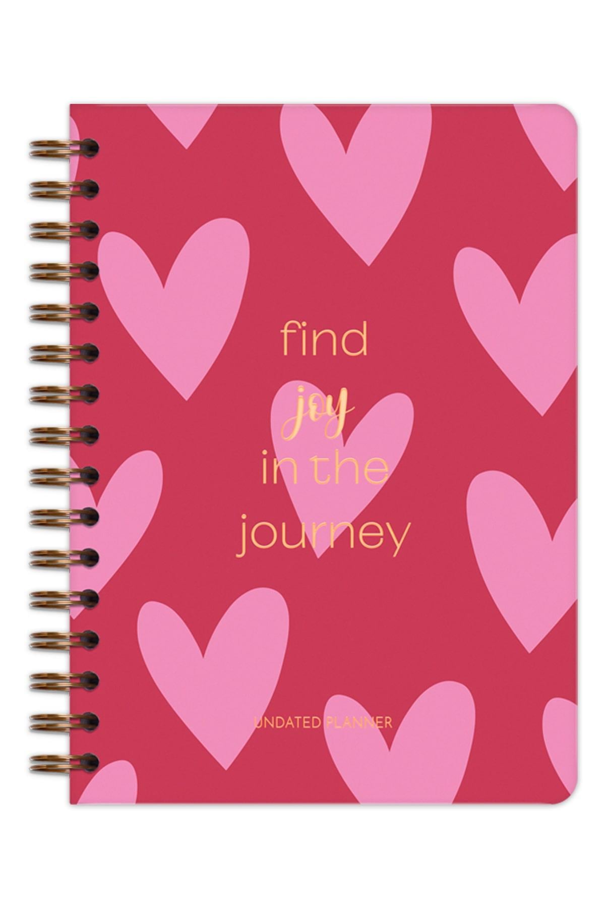 Matt Notebook A5 Spiralli Süresiz Planlayıcı Ajanda Motivasyon Sayfalı Kalpler