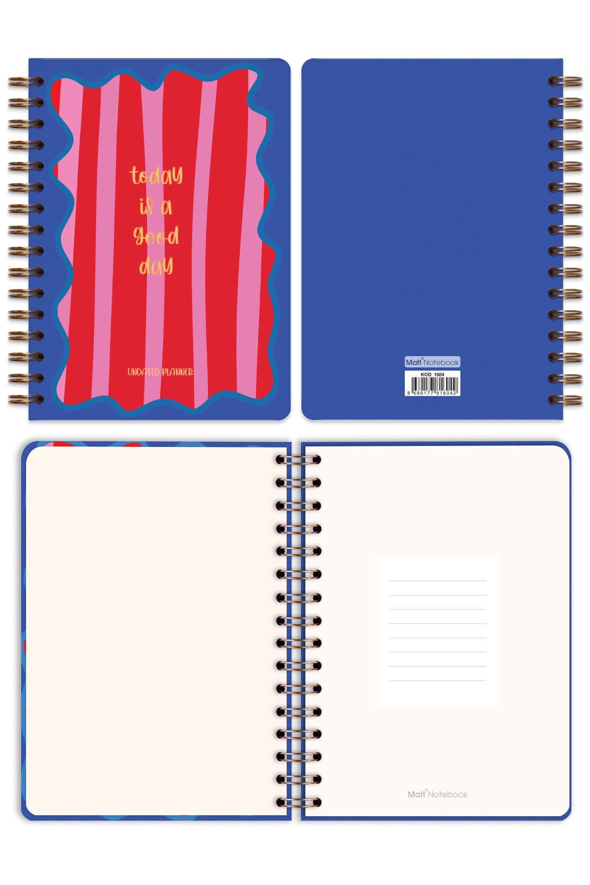 Matt Notebook A5 Spiralli Süresiz Planlayıcı Ajanda