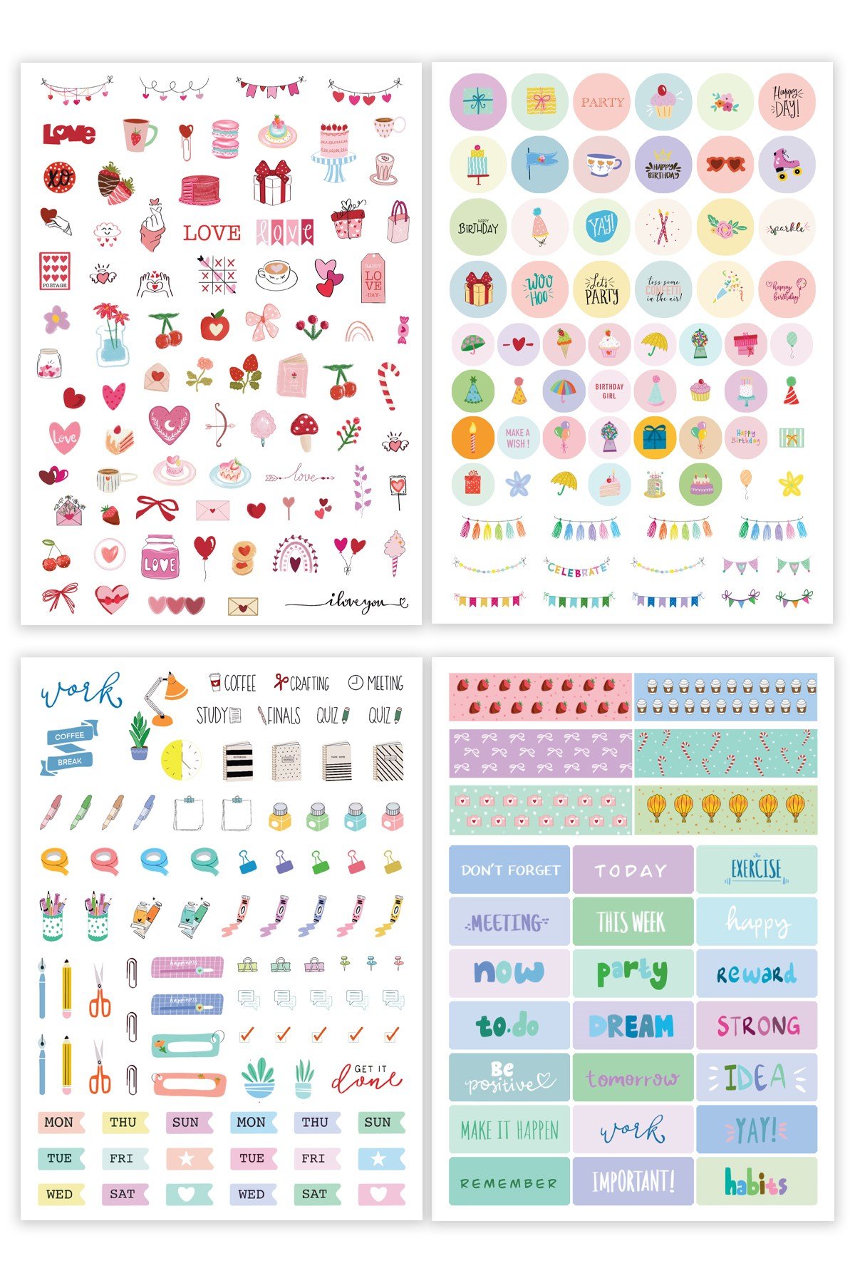 Matt Notebook A5 Sticker Book 788 Adet Renkli Etiket Defteri