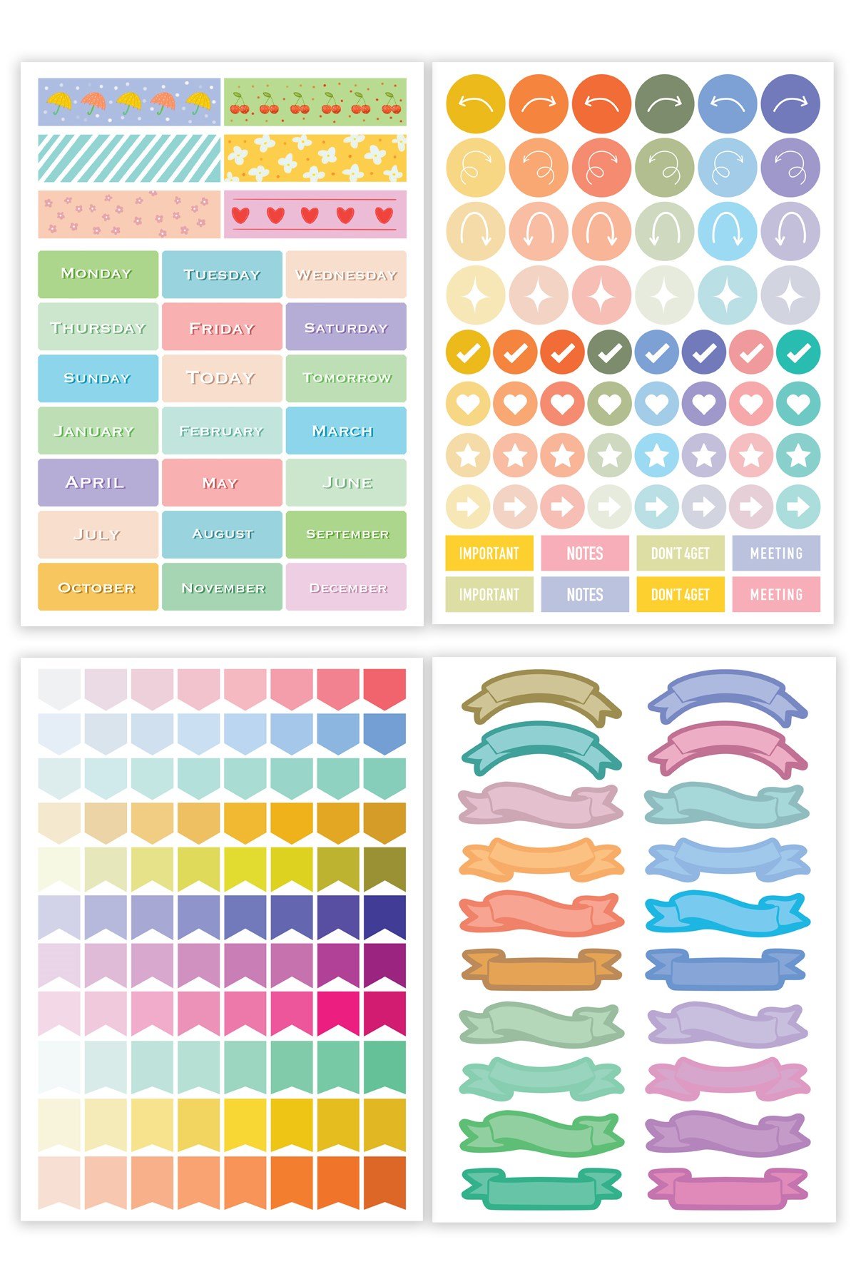 Matt Notebook A5 Sticker Book 788 Adet Renkli Etiket Defteri