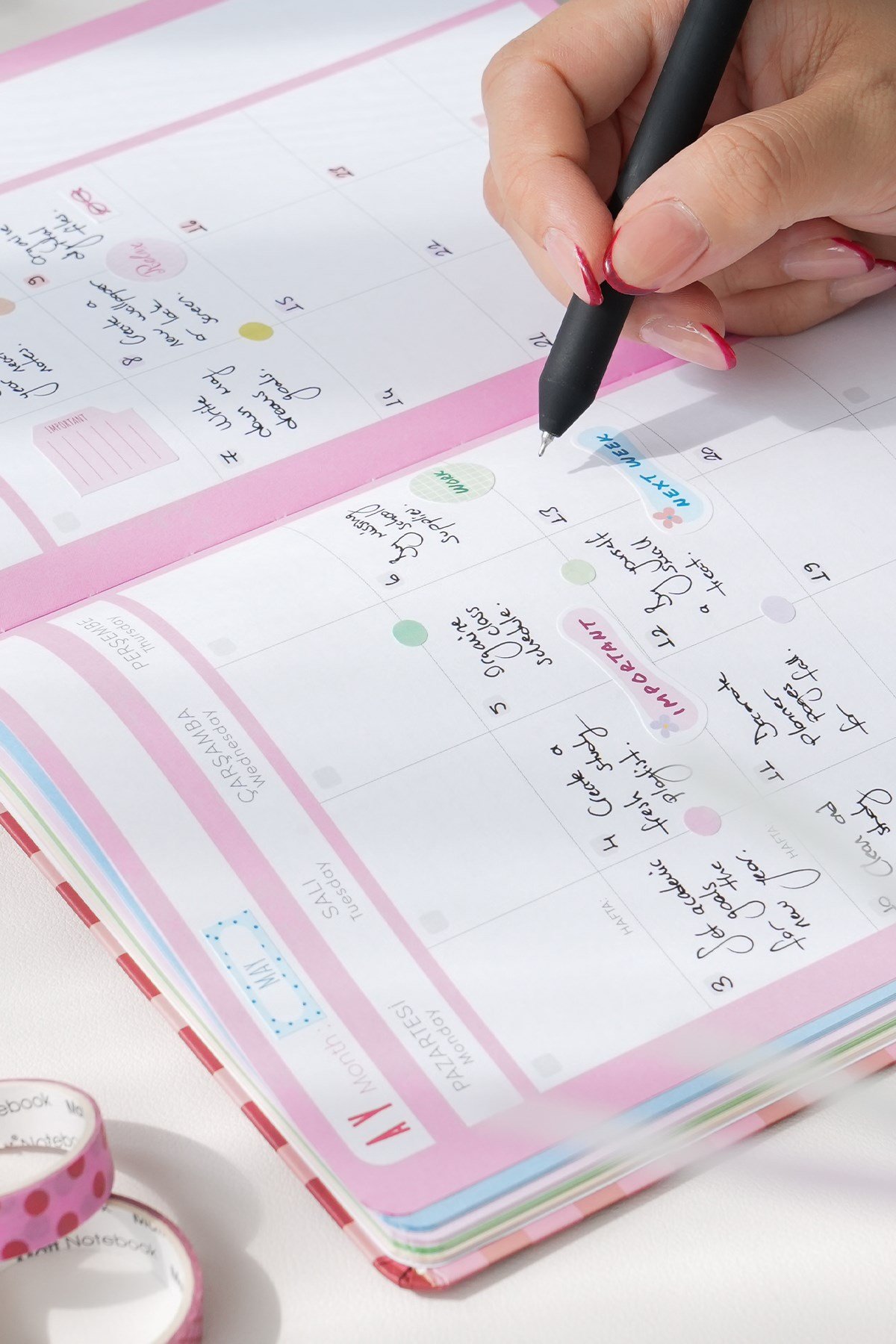 Matt Notebook A5 Süresiz Planlayıcı Ajanda 15x21 cm Motivasyon Sayfalı Pötikare