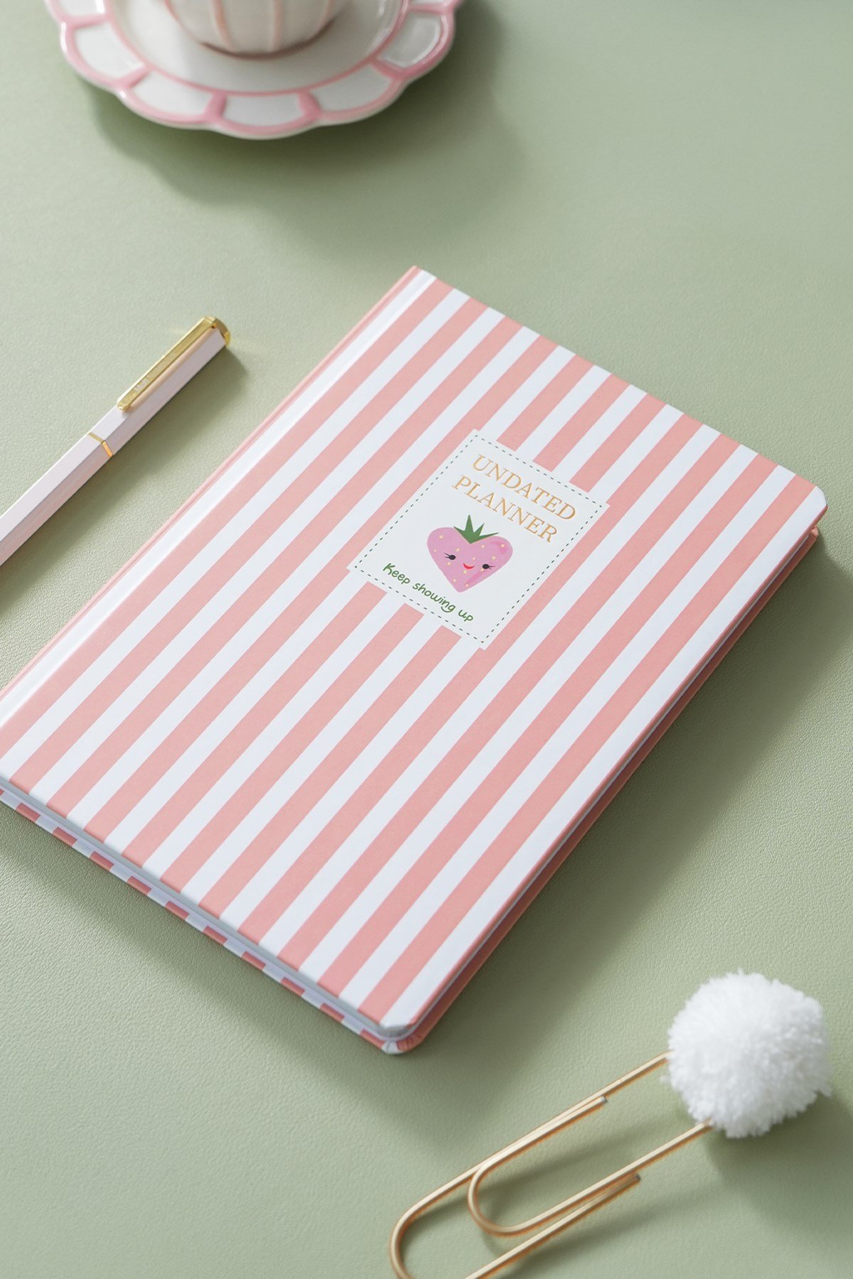 Matt Notebook A5 Süresiz Planlayıcı Ajanda 15x21 cm Motivasyon Sayfalı Çilek