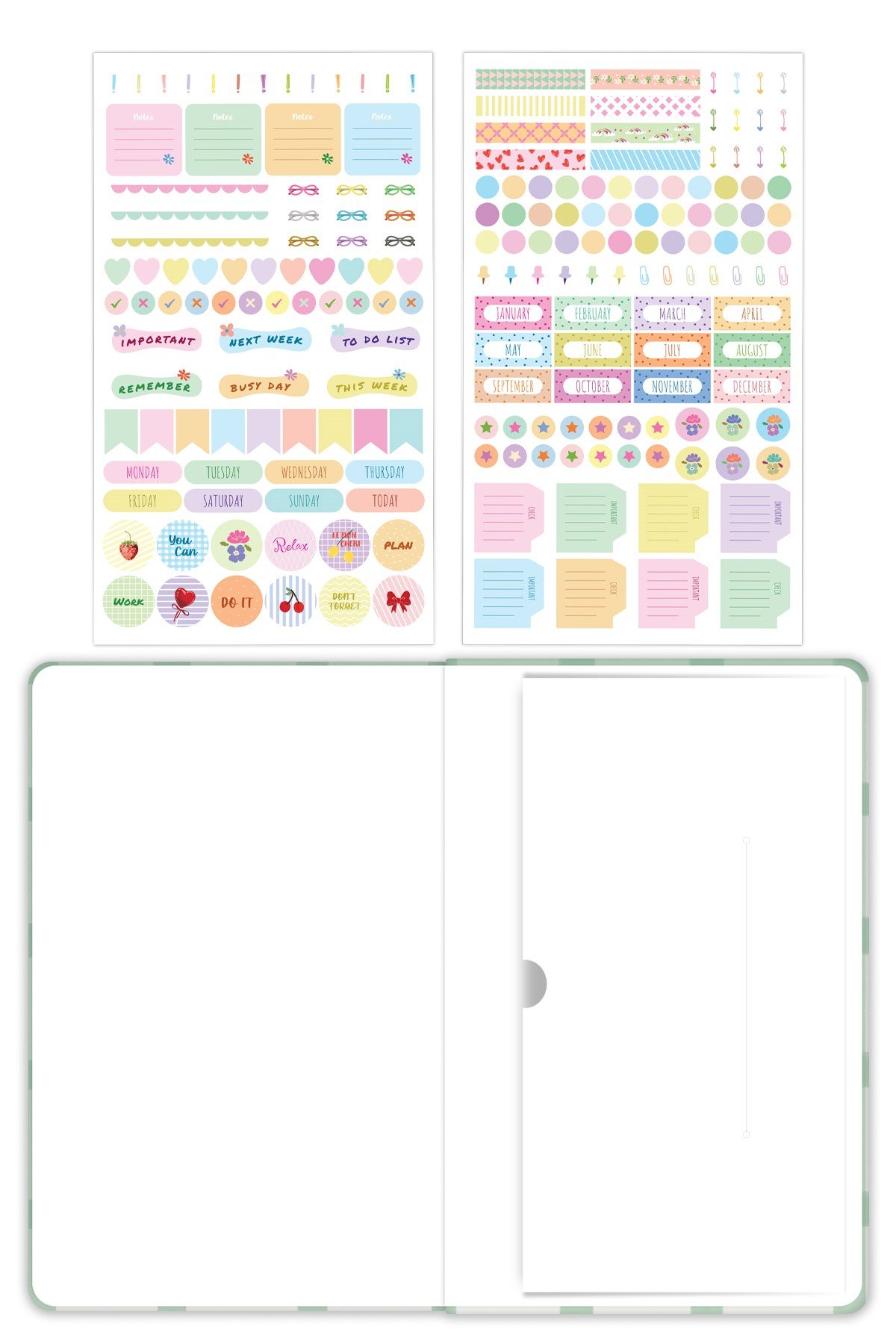 Matt Notebook A5 Süresiz Planlayıcı Ajanda 15x21 cm Motivasyon Sayfalı Kiraz